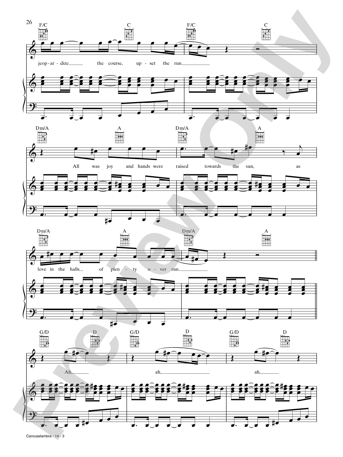 Carouselambra: Piano/Vocal/Chords