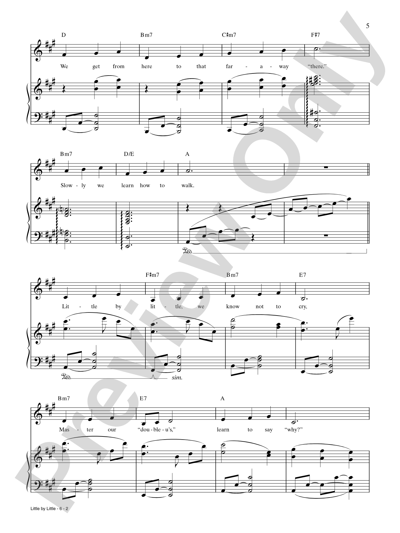 Little by Little: Piano/Vocal/Chords