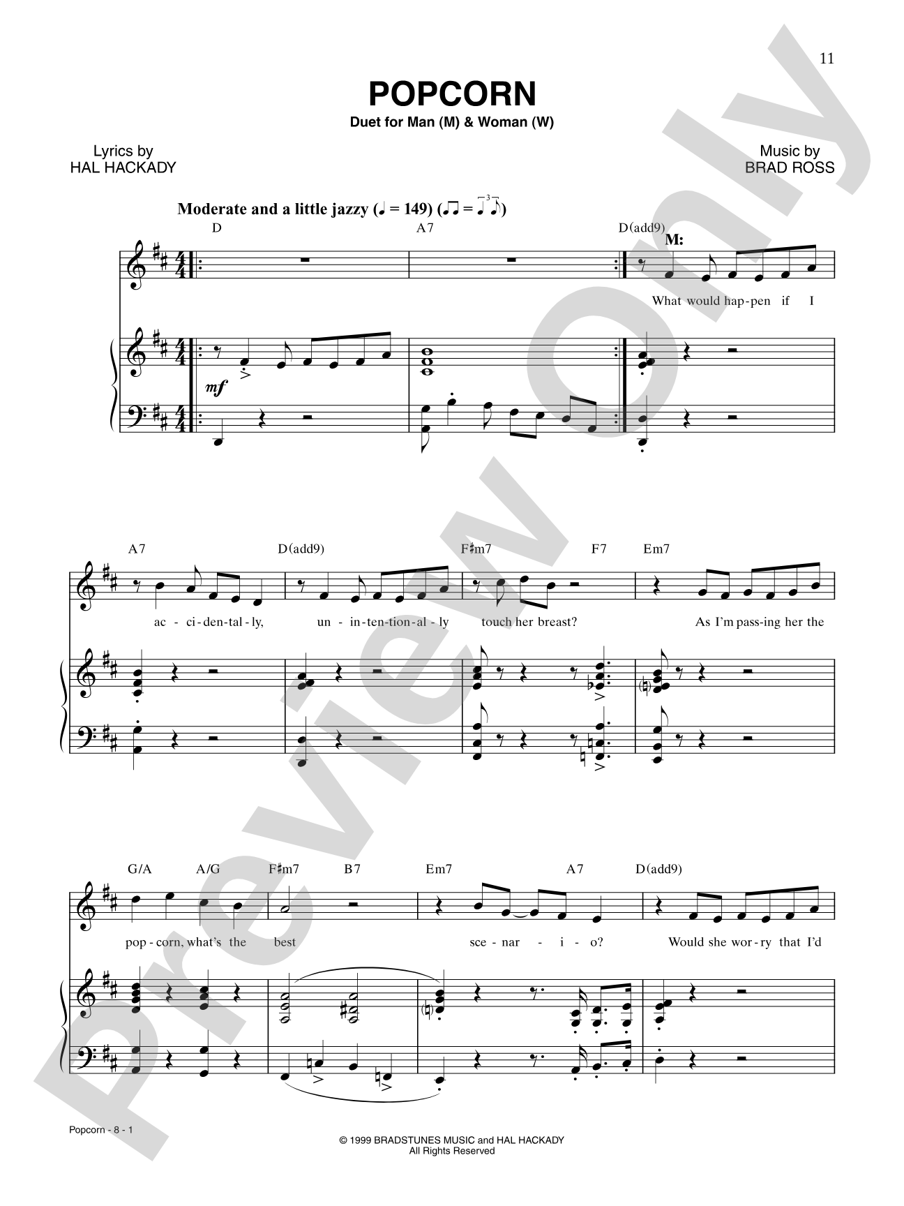Popcorn: Piano/Vocal/Chords