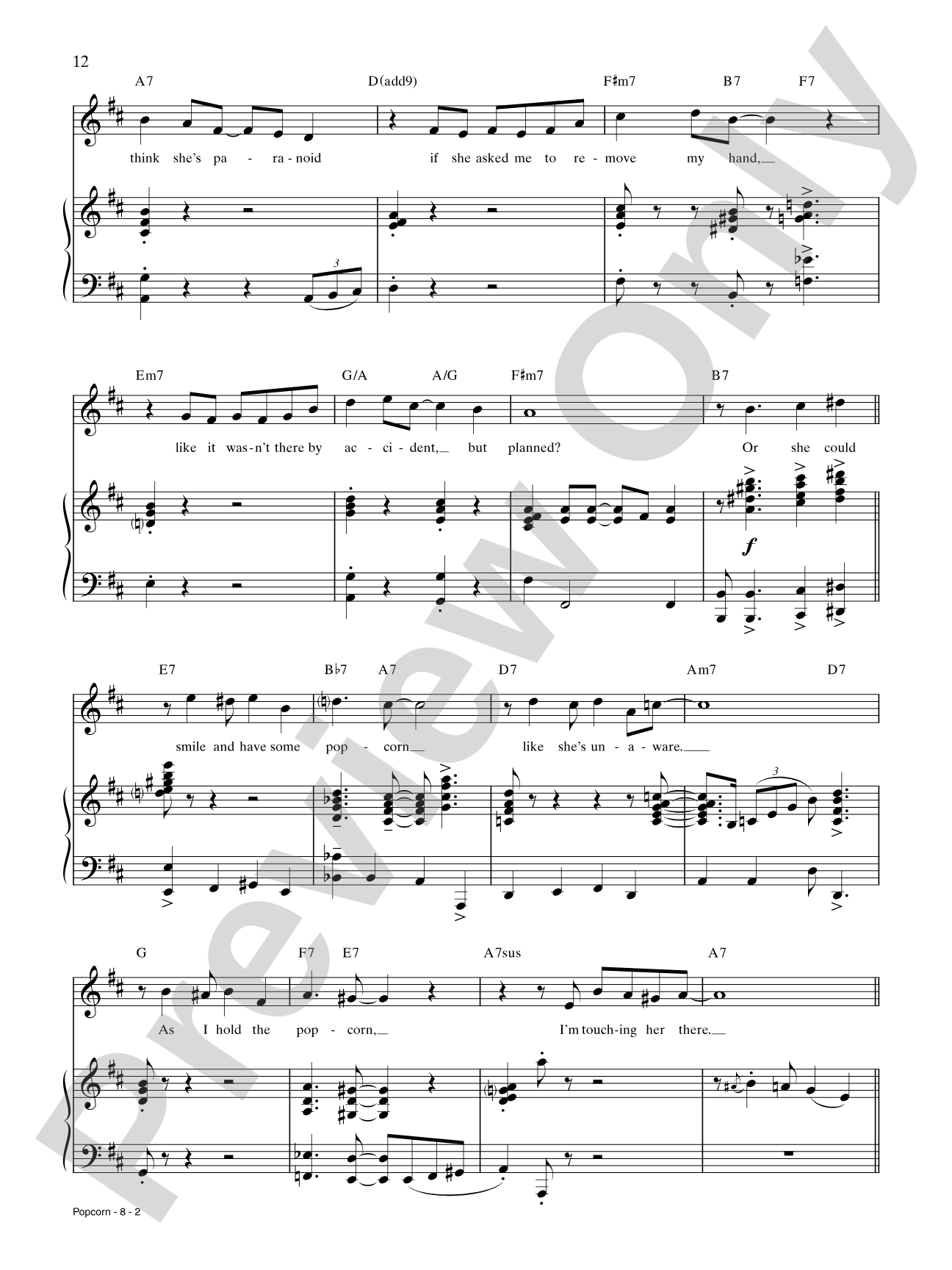 Popcorn: Piano/Vocal/Chords