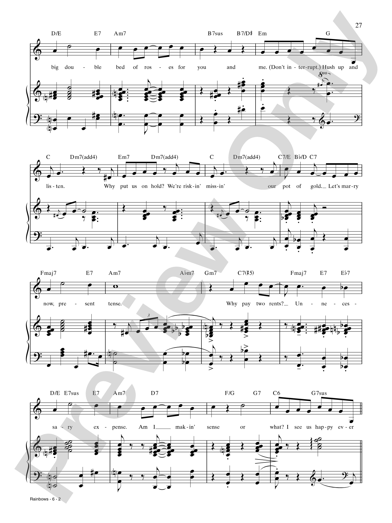 Rainbows: Piano/Vocal/Chords
