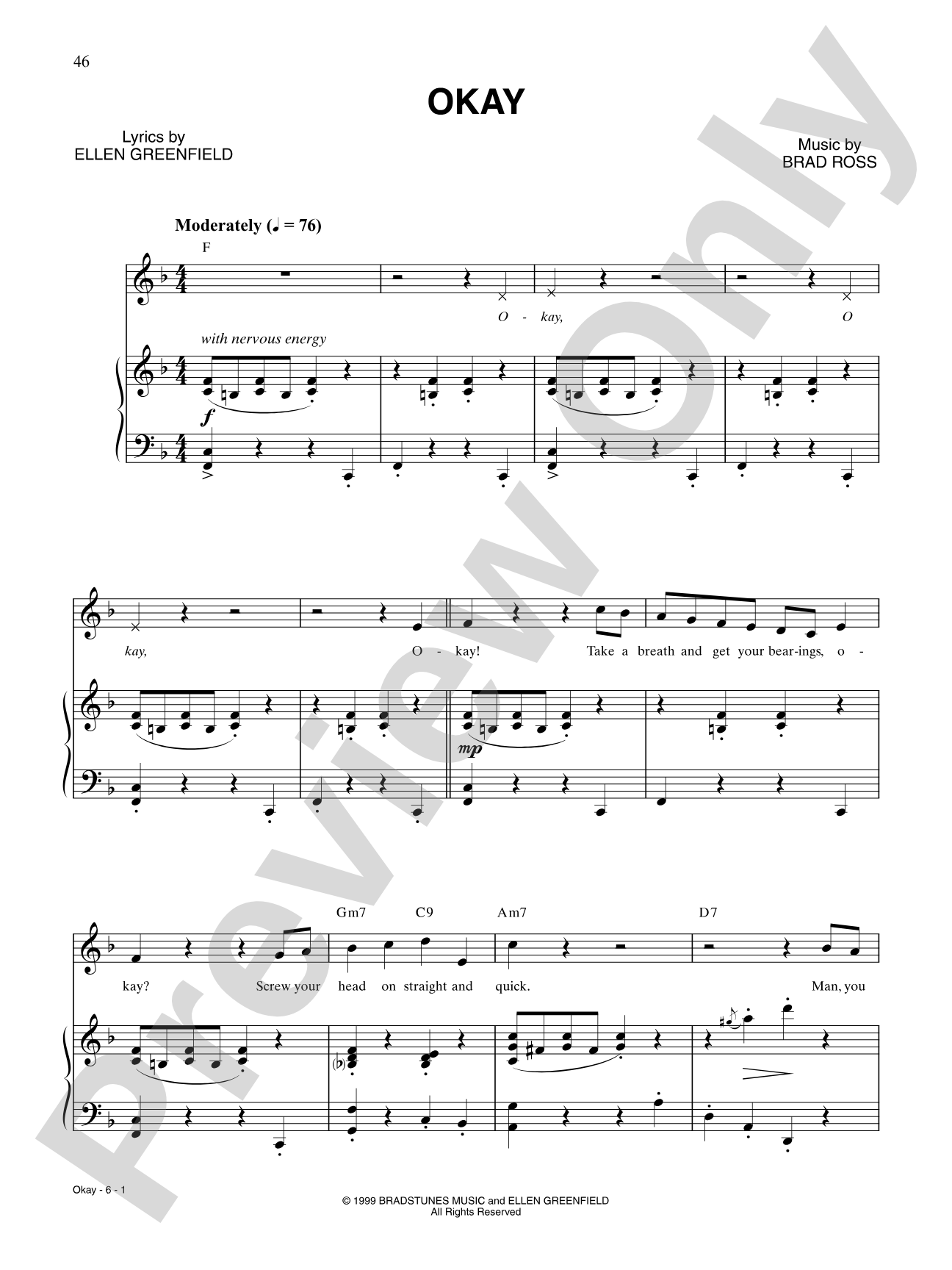Okay: Piano/Vocal/Chords