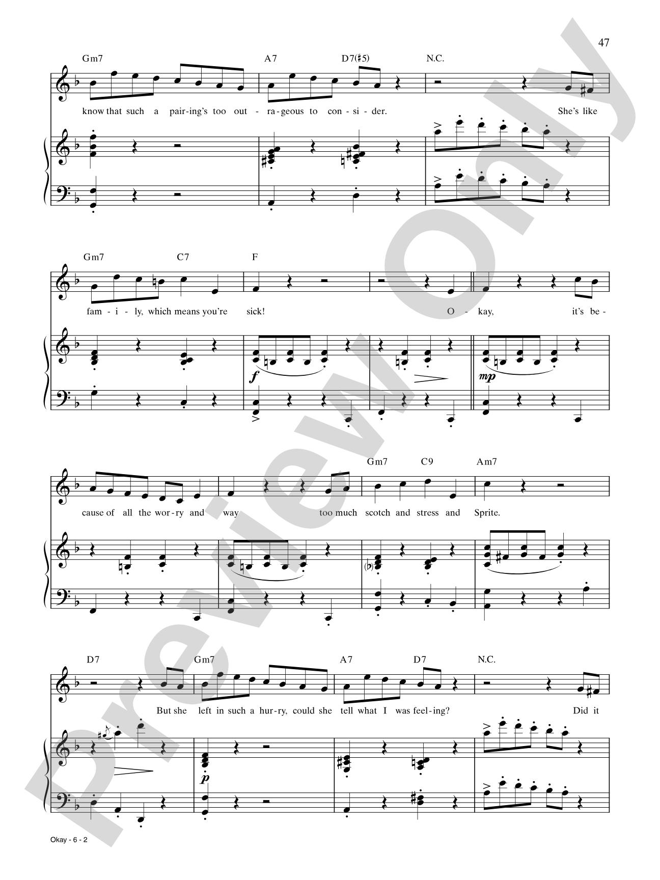 Okay: Piano/Vocal/Chords