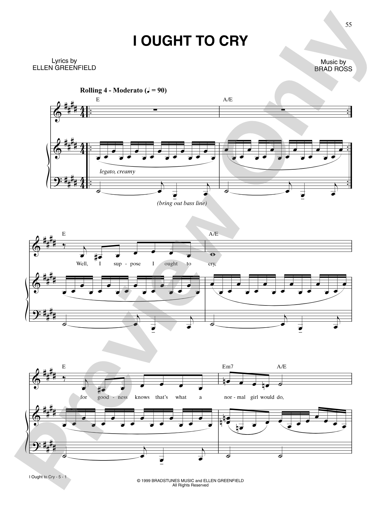 I Ought to Cry: Piano/Vocal/Chords