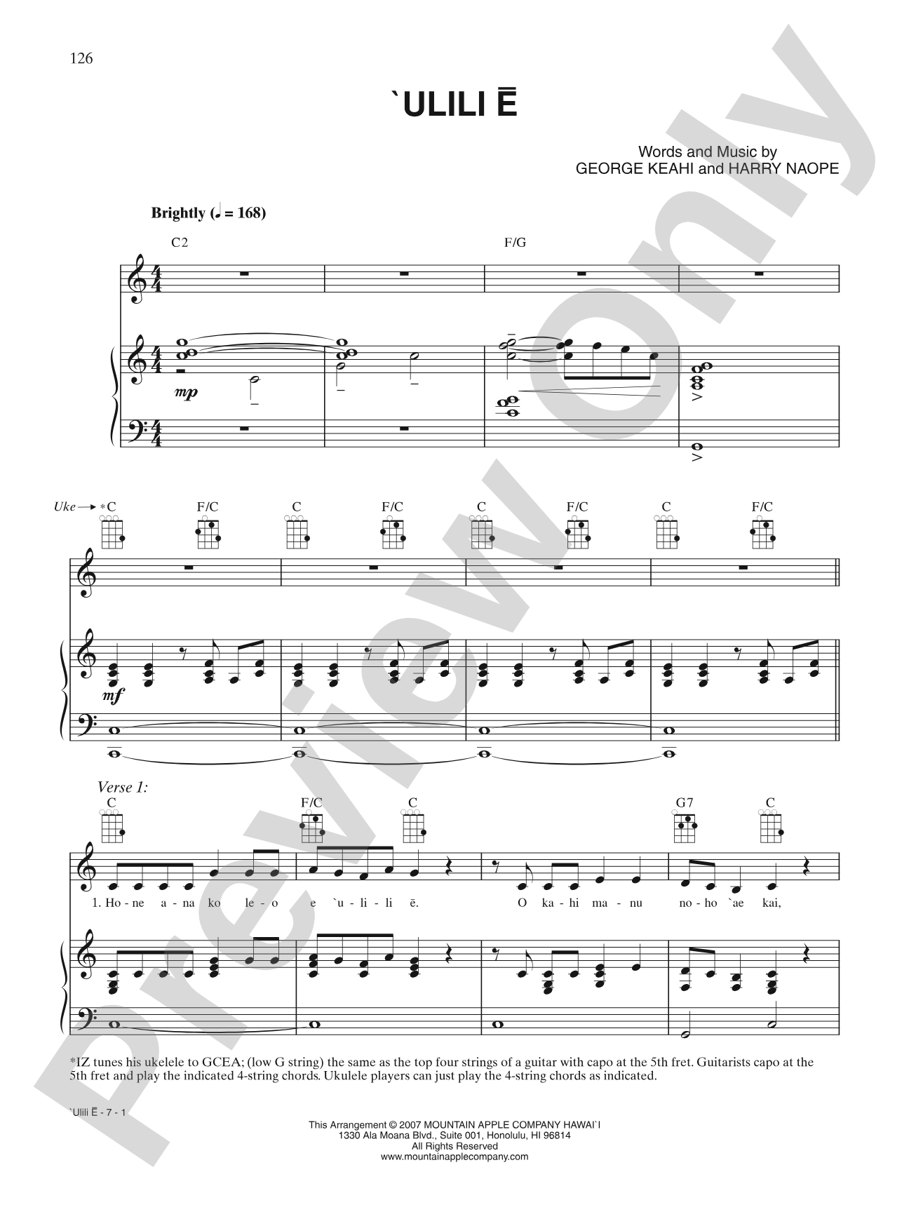 ‘Ulili E: Piano/Vocal/Chords