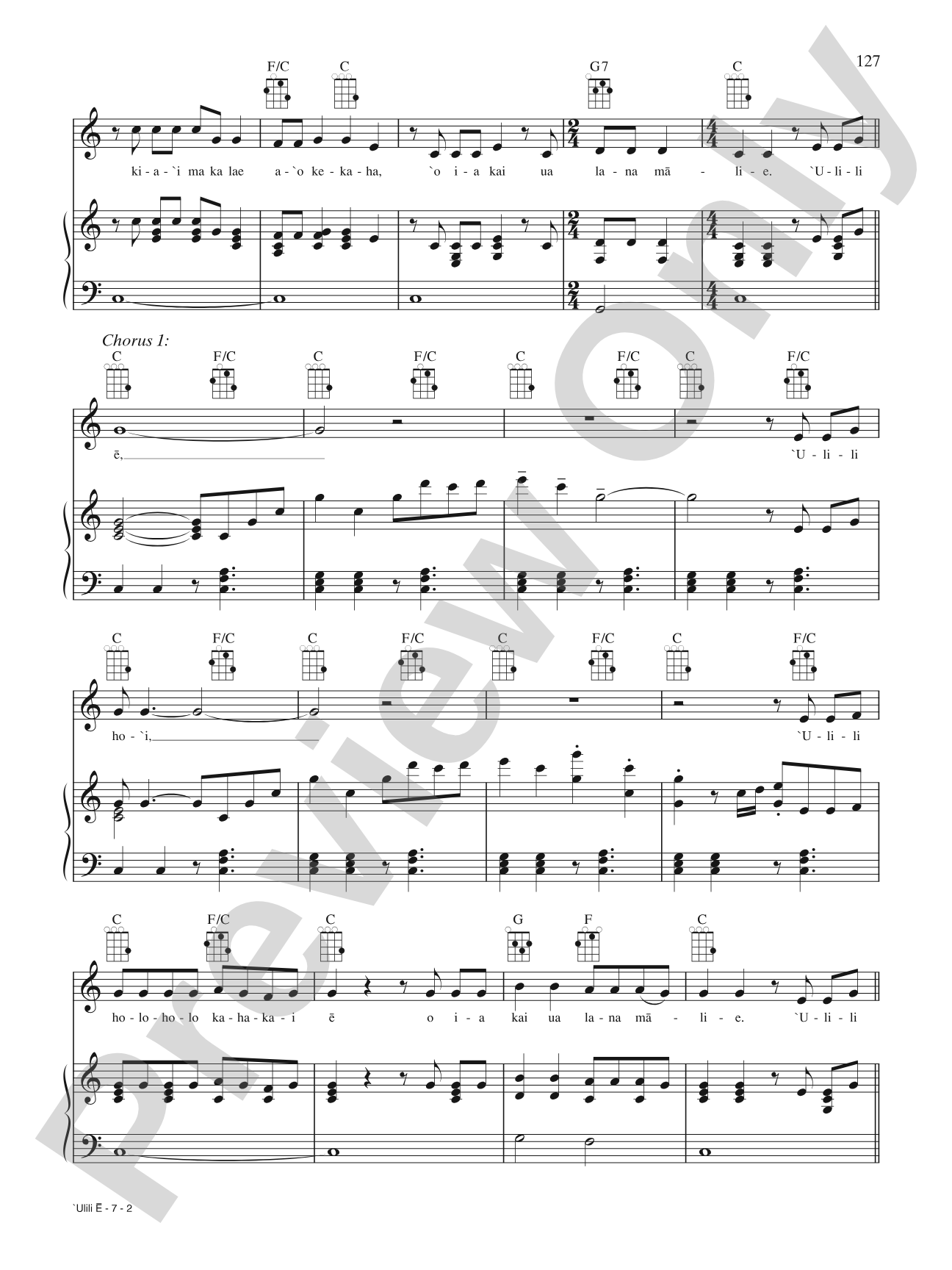 ‘Ulili E: Piano/Vocal/Chords