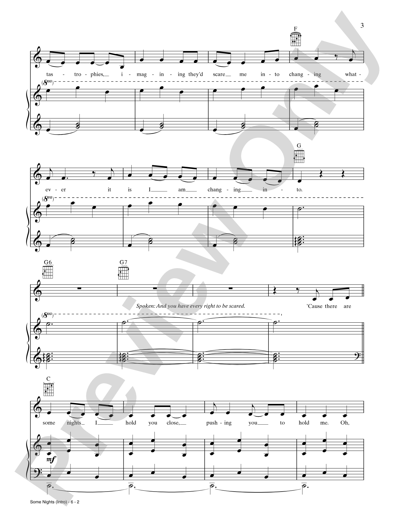 Some Nights (Intro): Piano/Vocal/Chords