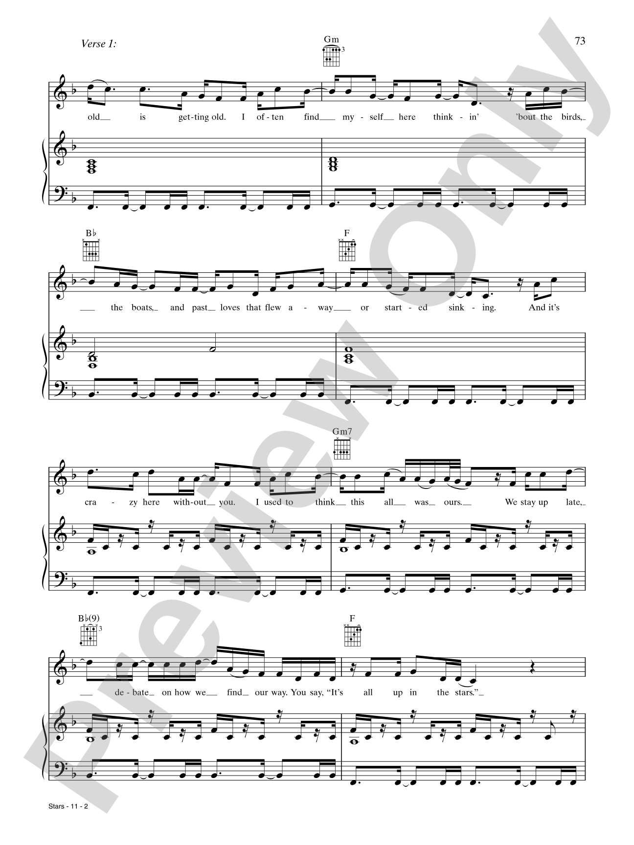 Stars: Piano/Vocal/Chords