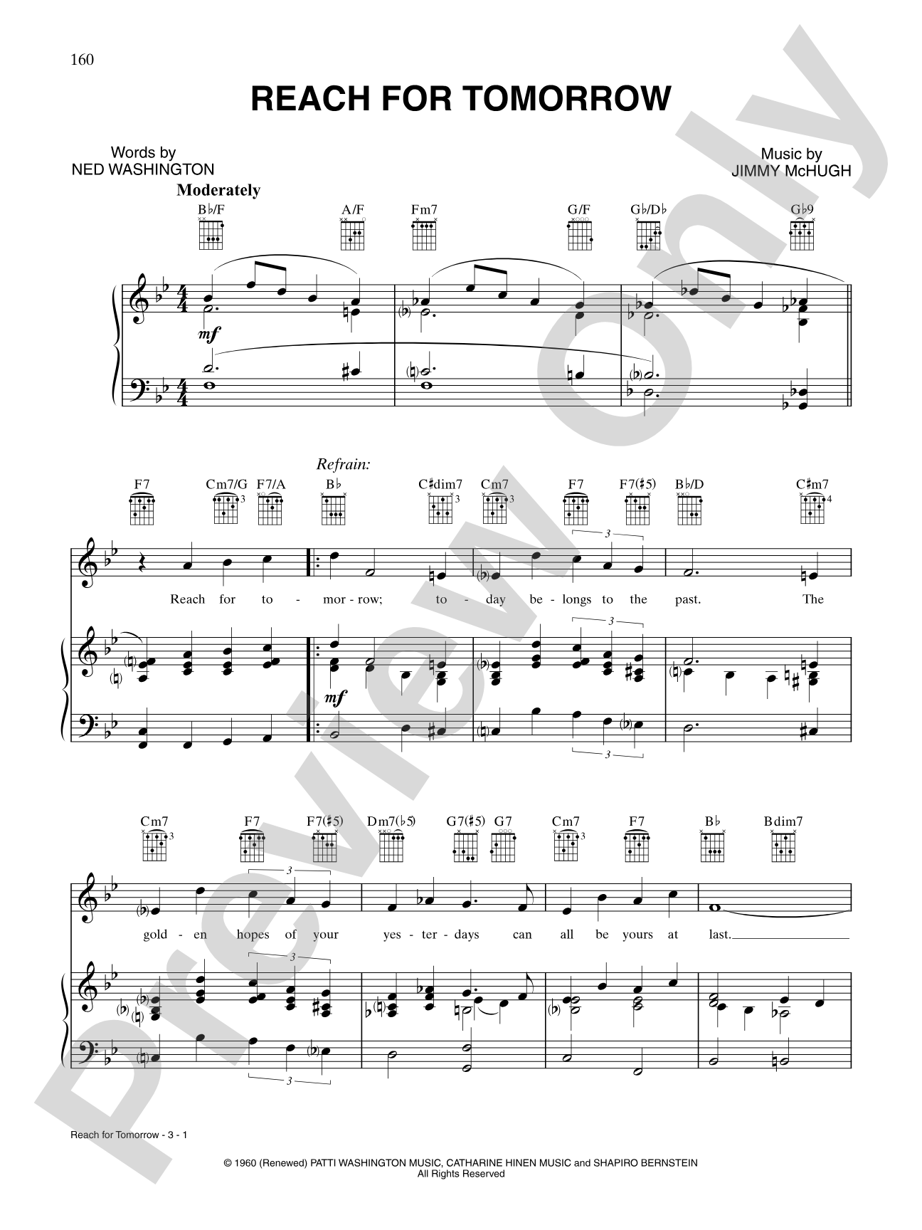 Reach for Tomorrow: Piano/Vocal/Chords