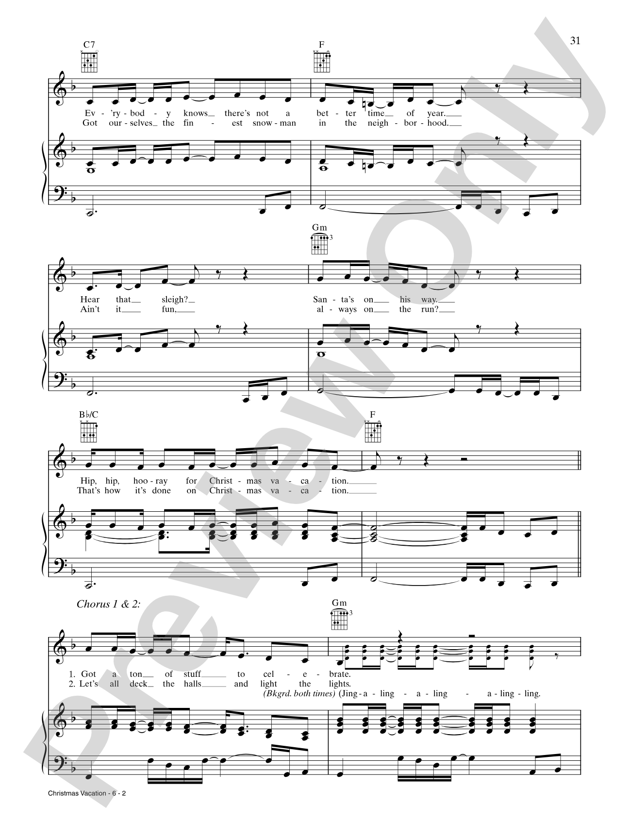 Christmas Vacation: Piano/Vocal/Chords