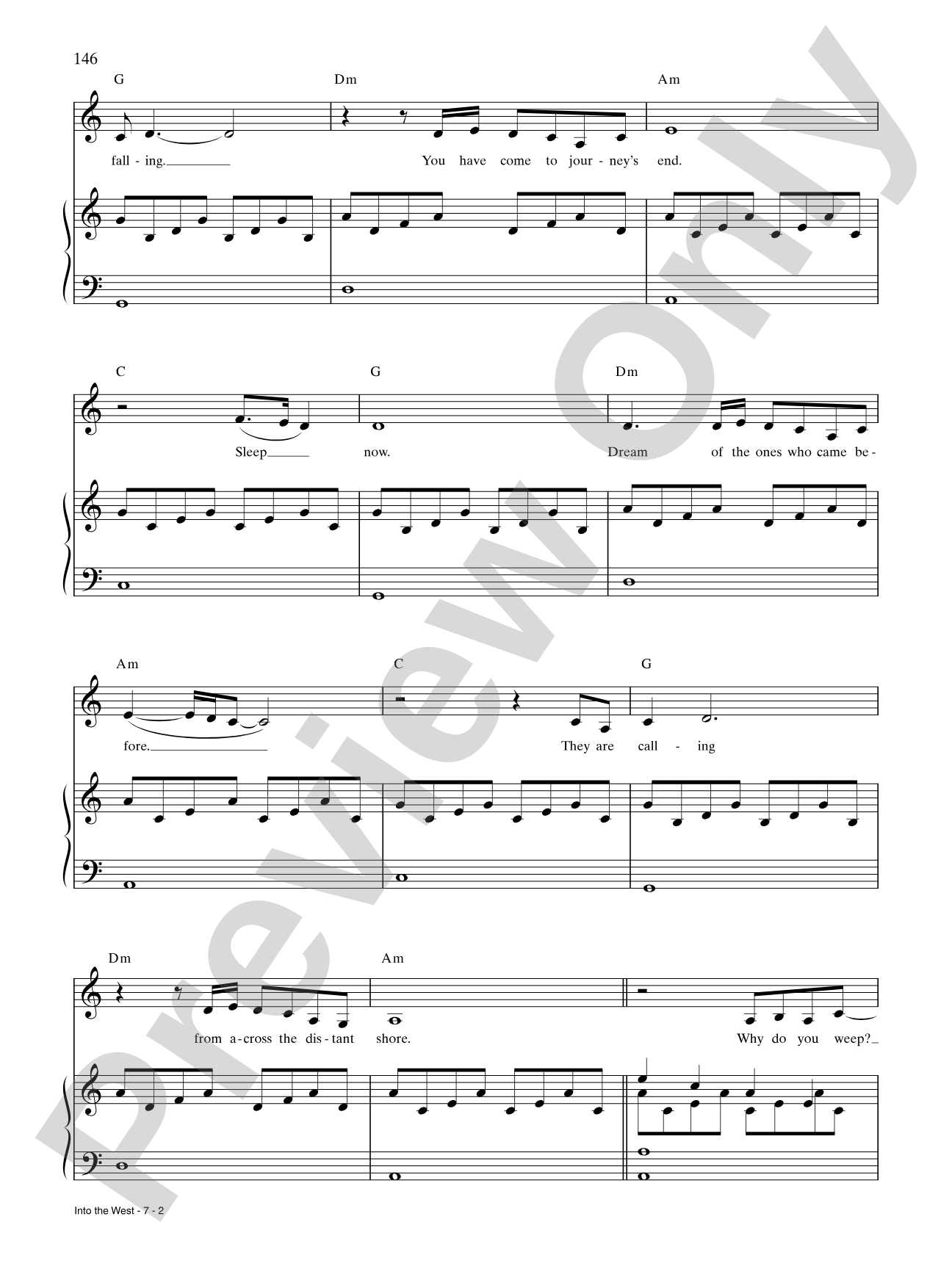 Into the West: Piano/Vocal/Chords