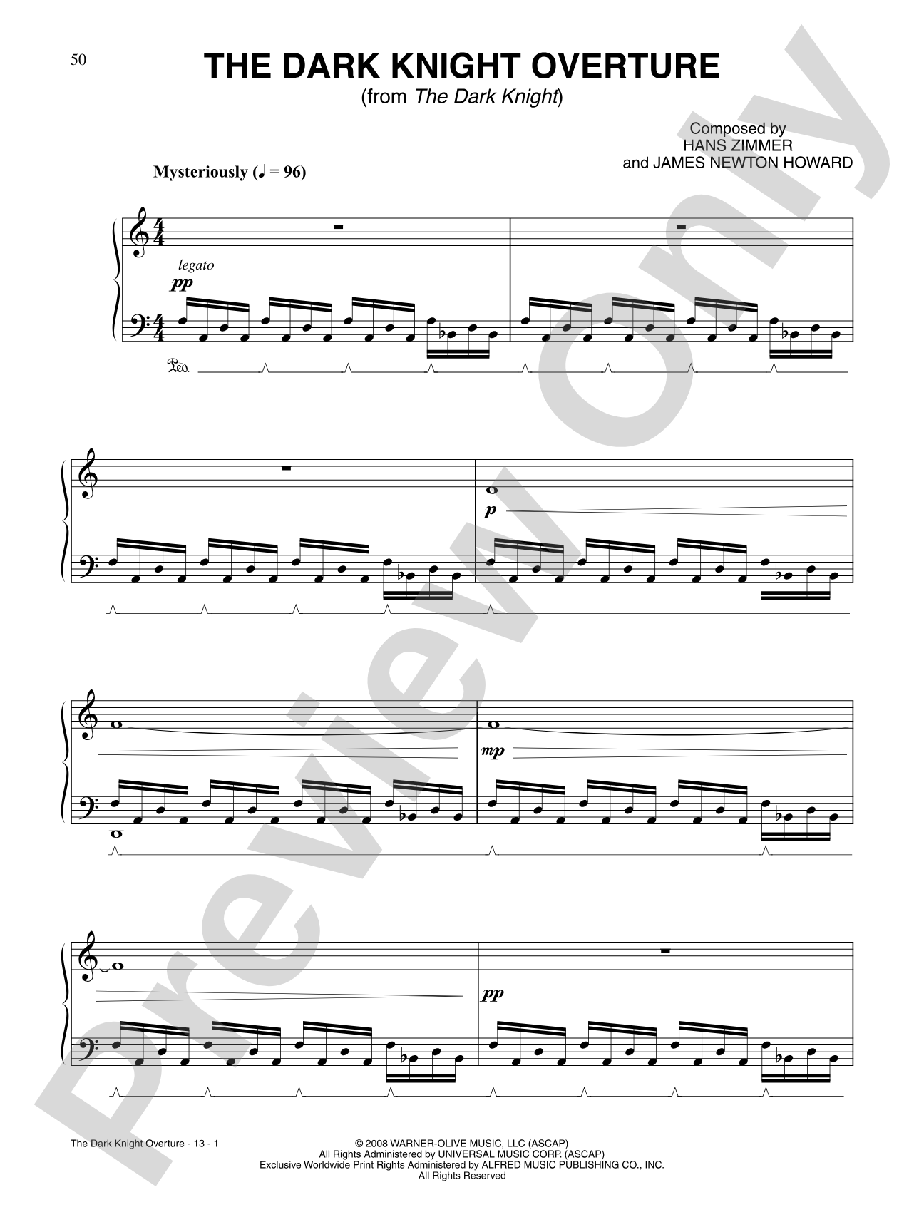 The Dark Knight Overture: Piano