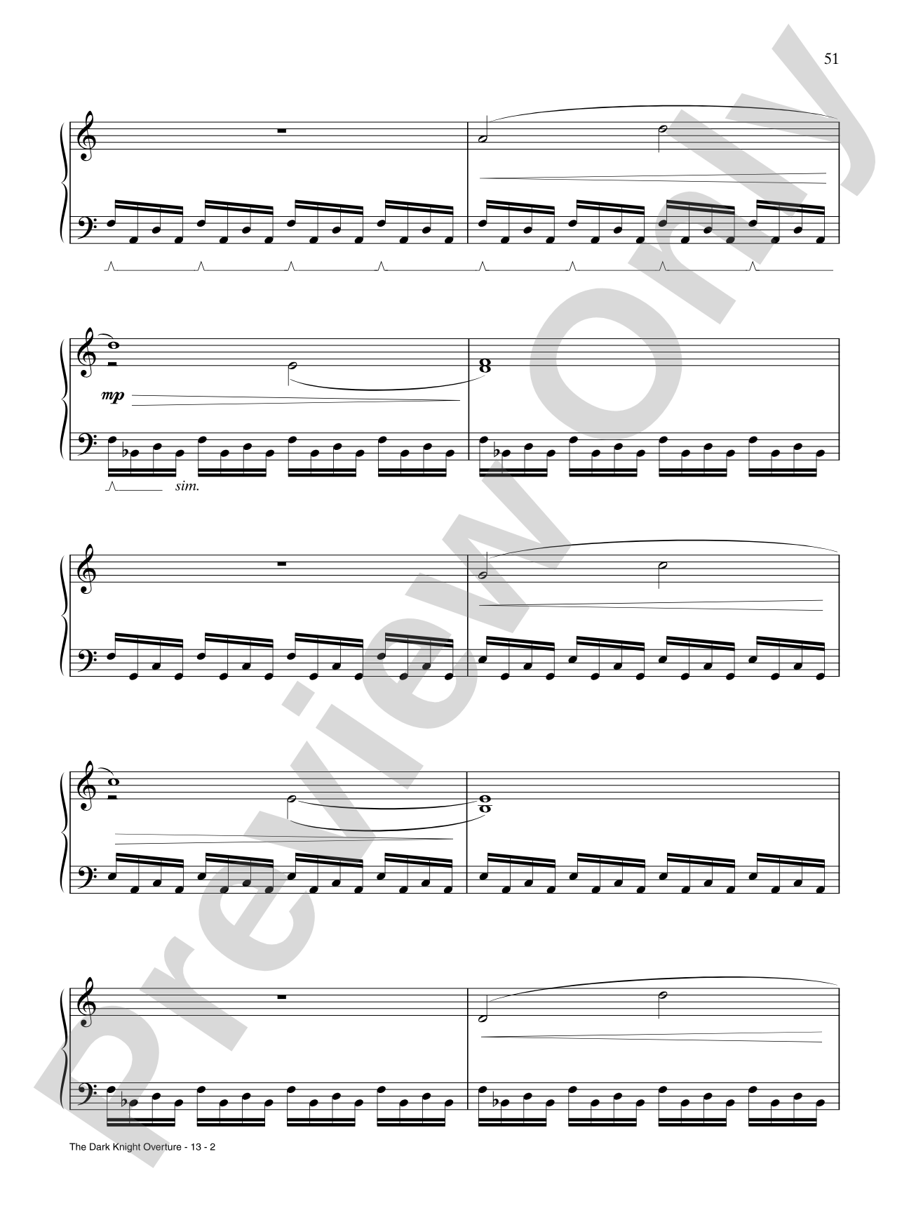 The Dark Knight Overture: Piano
