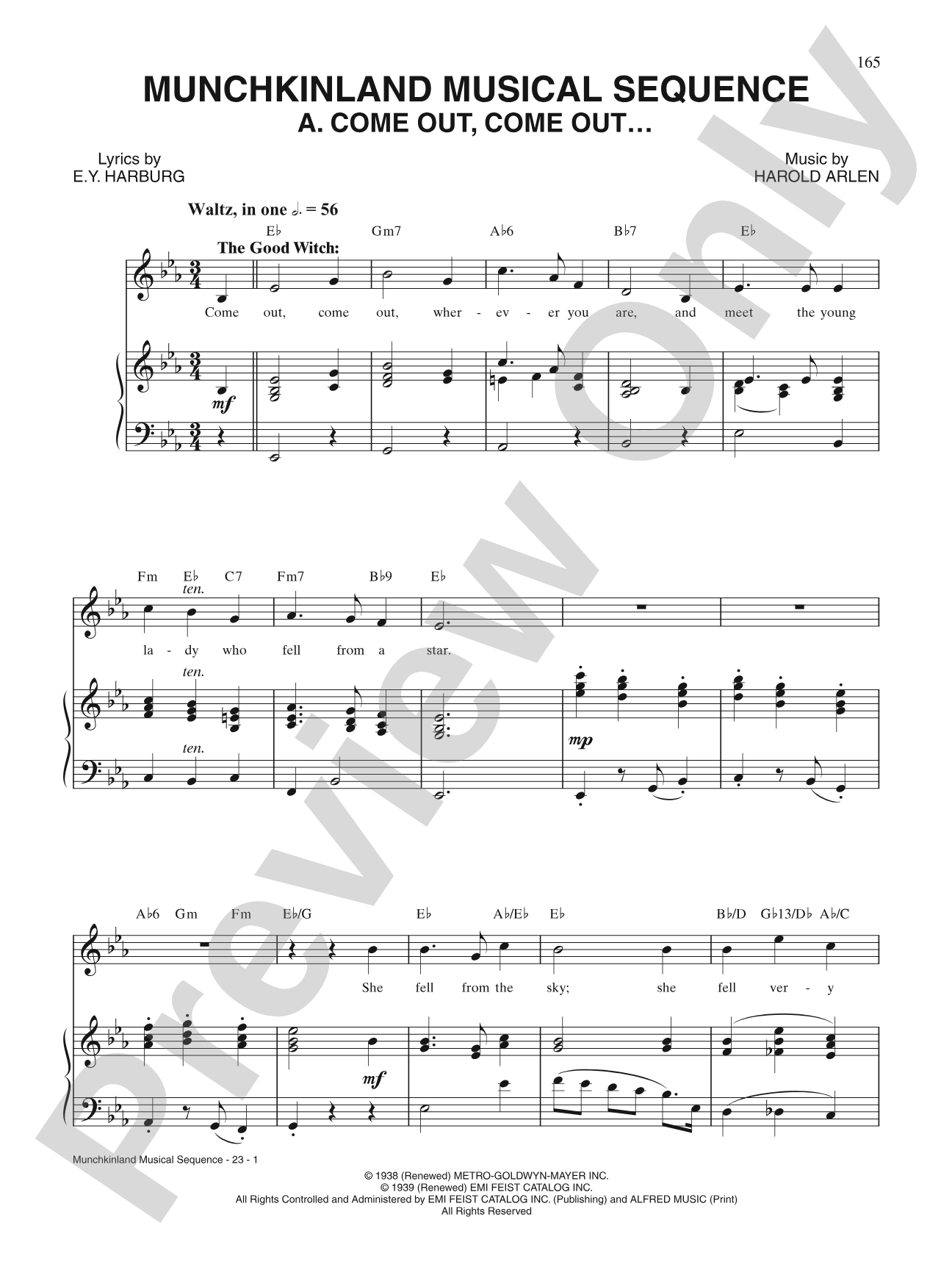Munchkinland Musical Sequence: Piano/Vocal/Chords