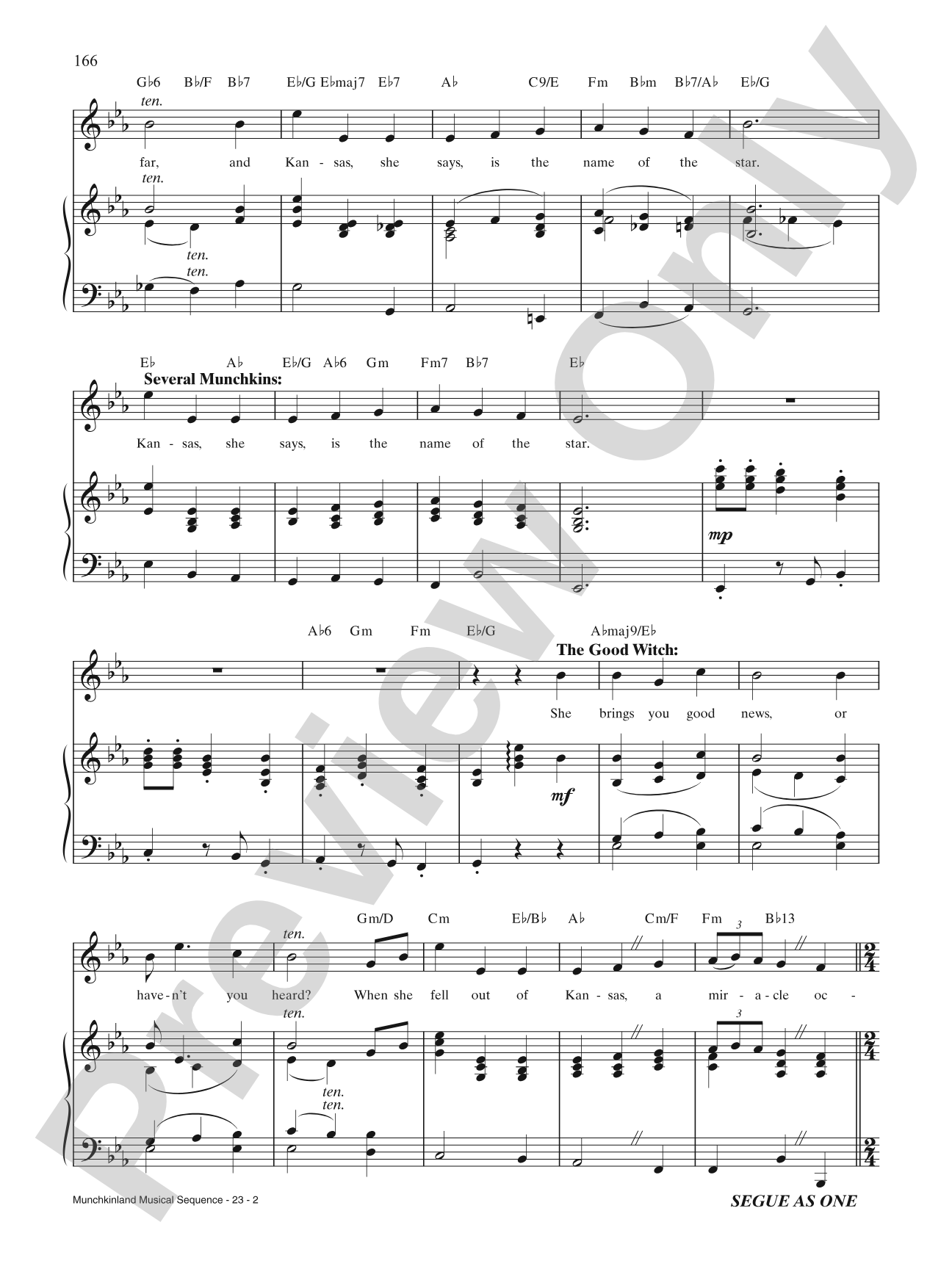 Munchkinland Musical Sequence: Piano/Vocal/Chords
