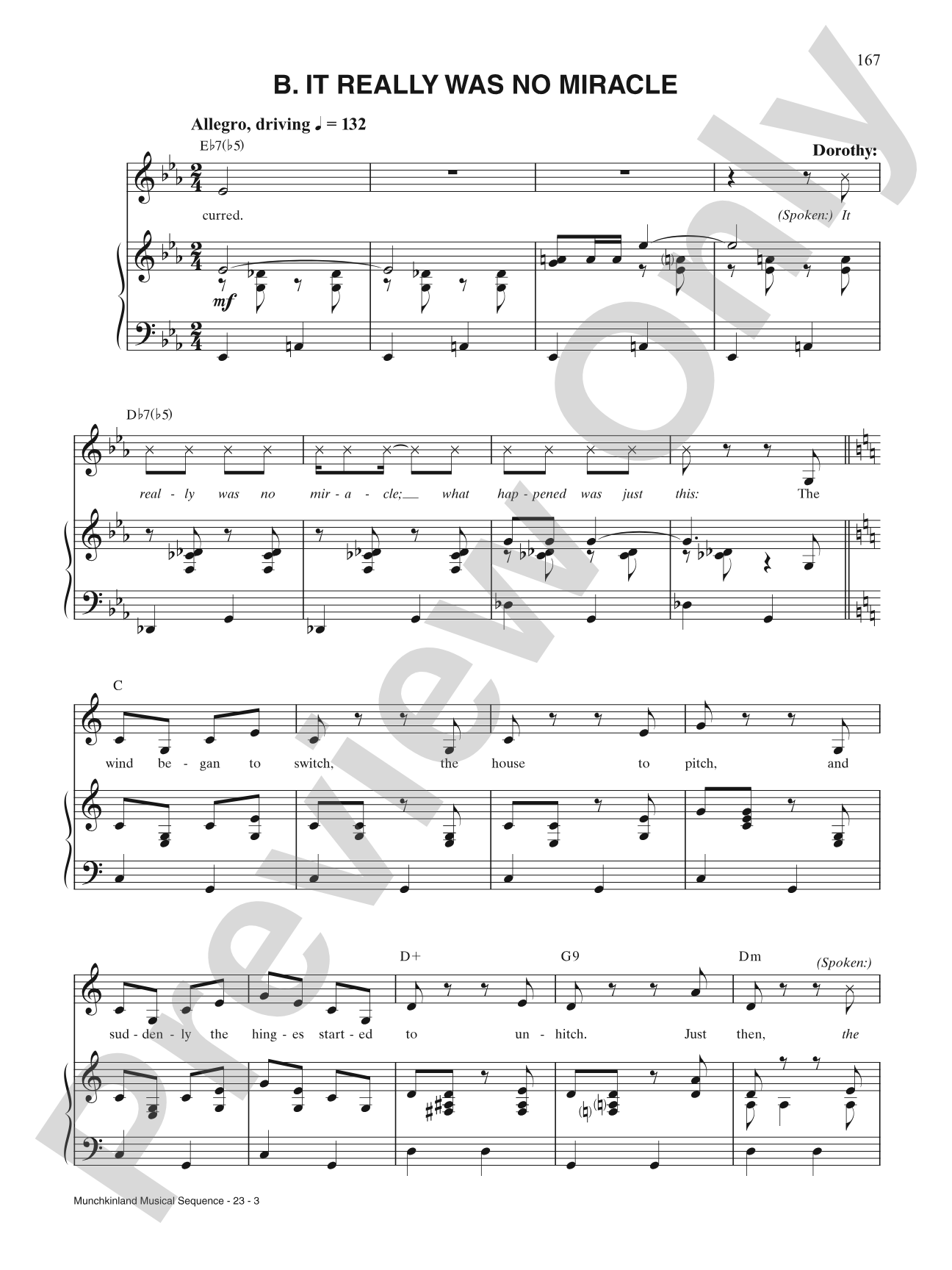 Munchkinland Musical Sequence: Piano/Vocal/Chords