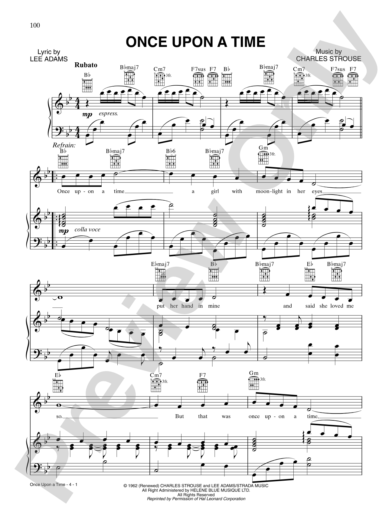 Once Upon a Time: Piano/Vocal/Chords