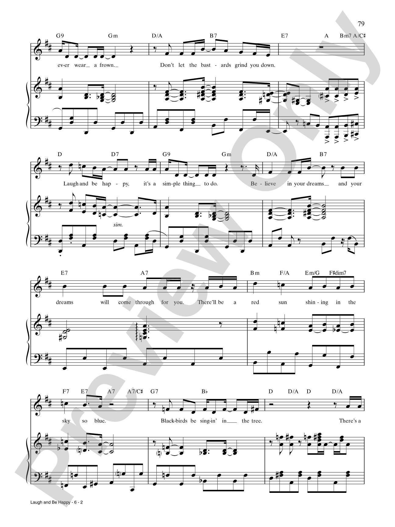 Laugh and Be Happy: Piano/Vocal/Chords