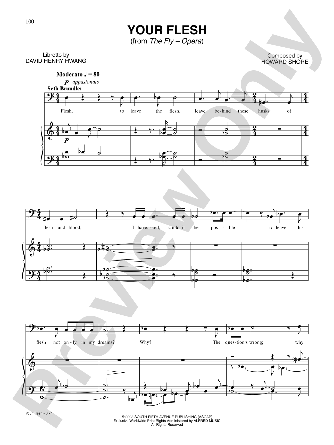 Your Flesh: Piano/Vocal/Chords