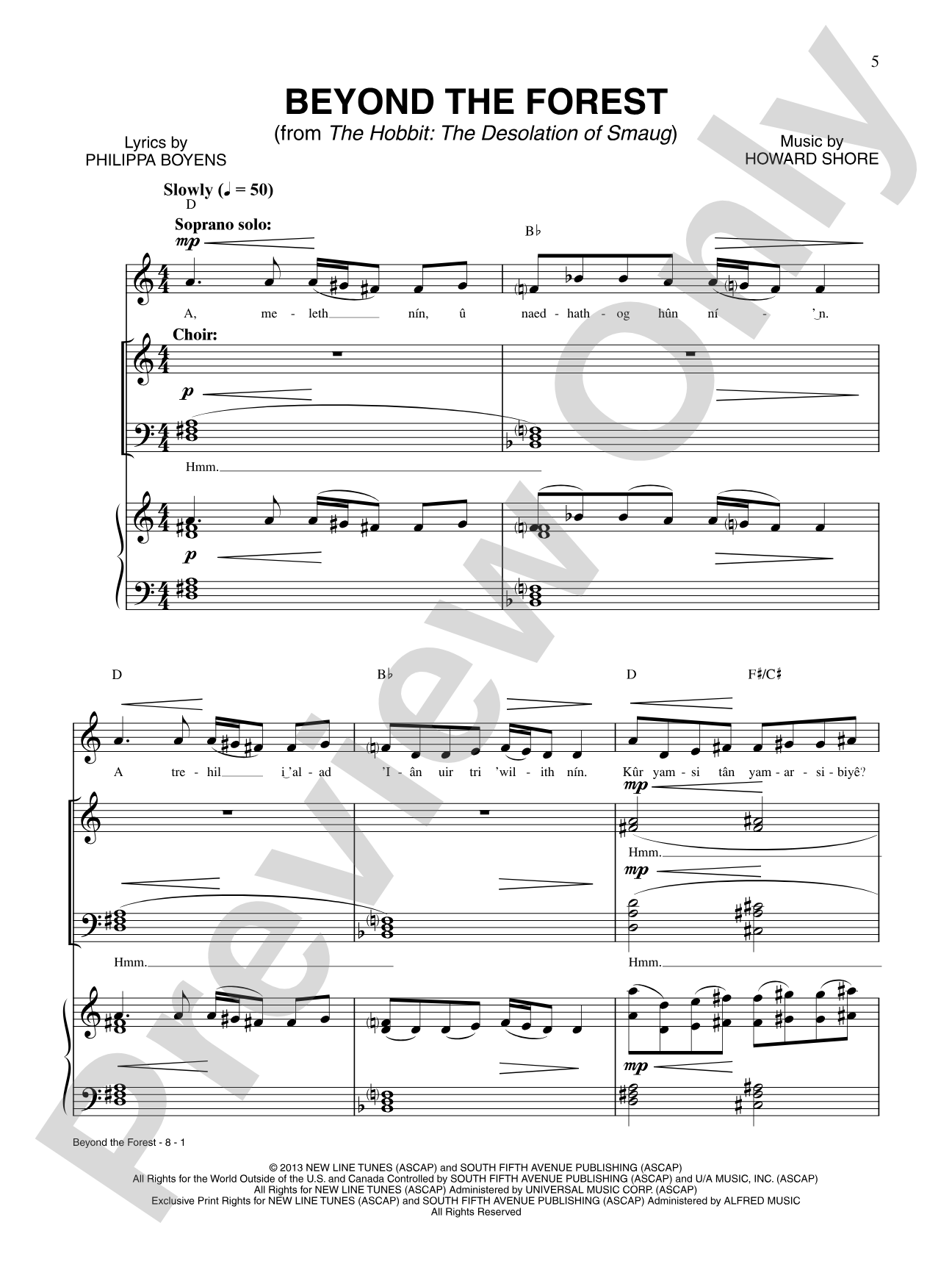 Beyond the Forest: Piano/Vocal/Chords