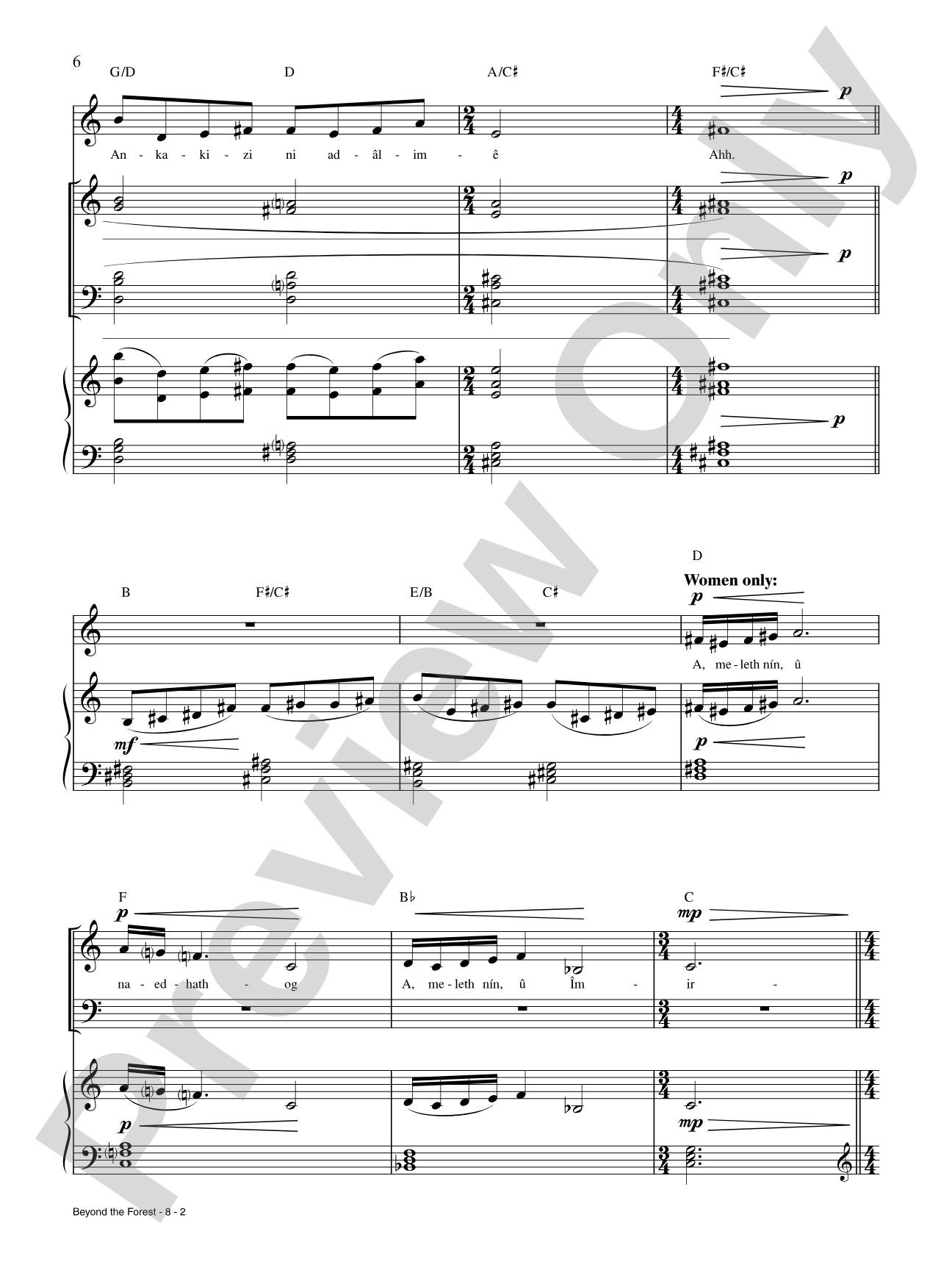 Beyond the Forest: Piano/Vocal/Chords