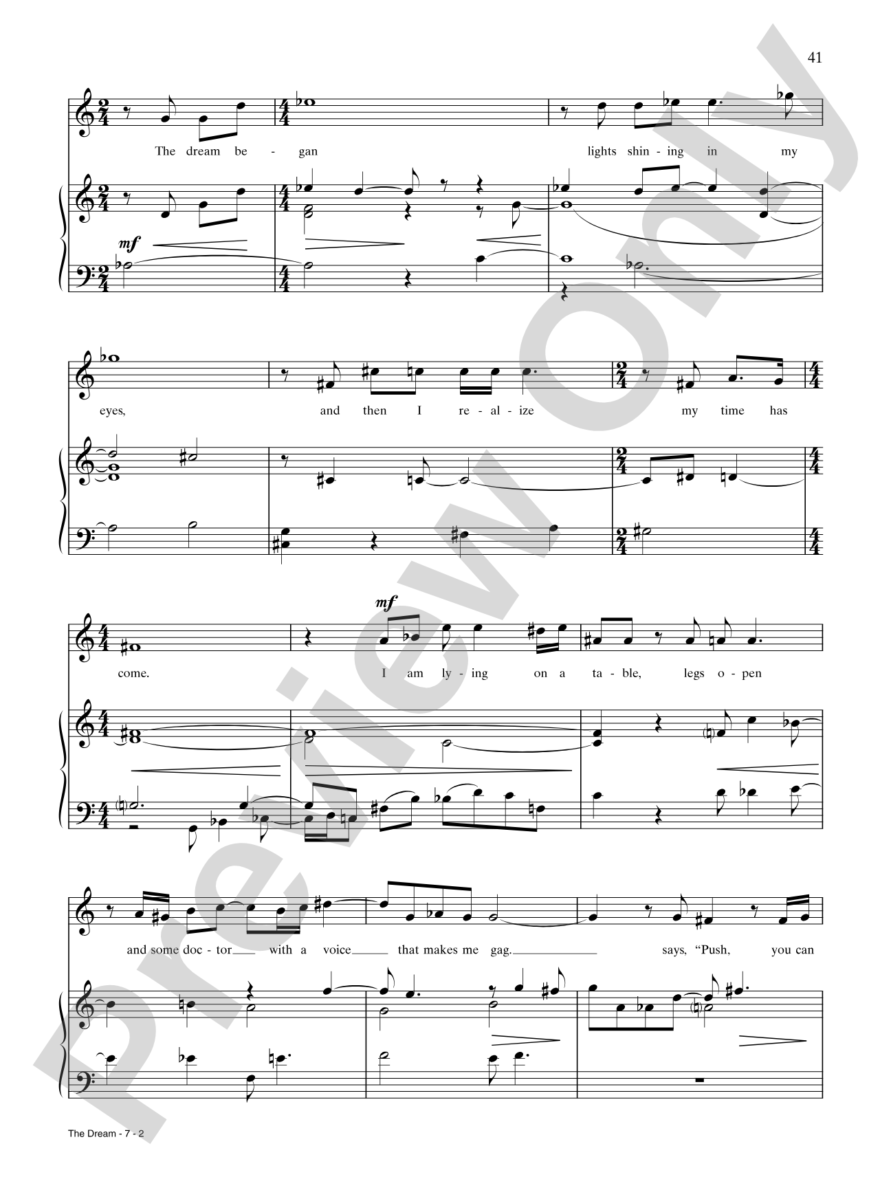 The Dream: Piano/Vocal/Chords