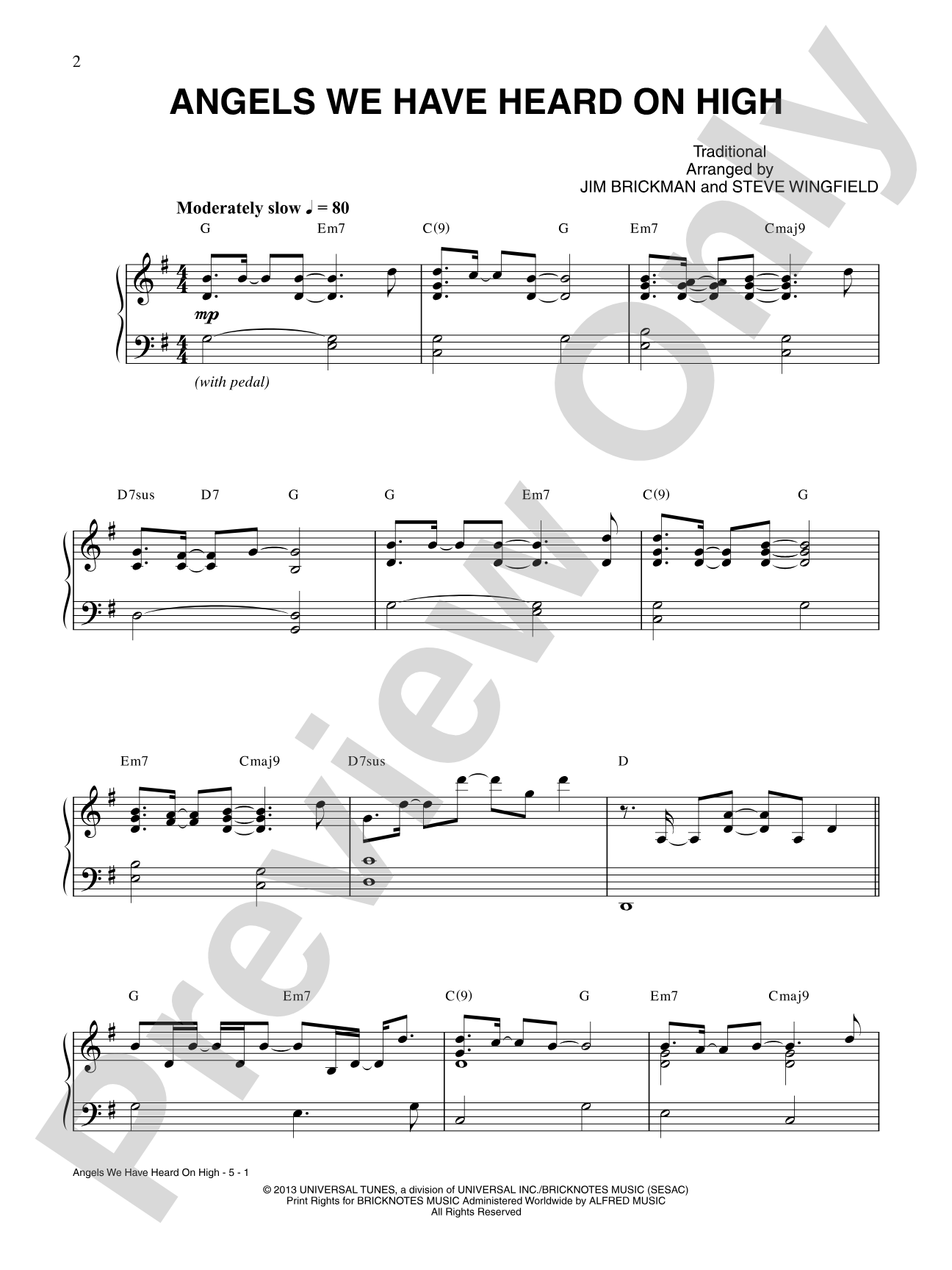 Angels We Have Heard on High: Piano