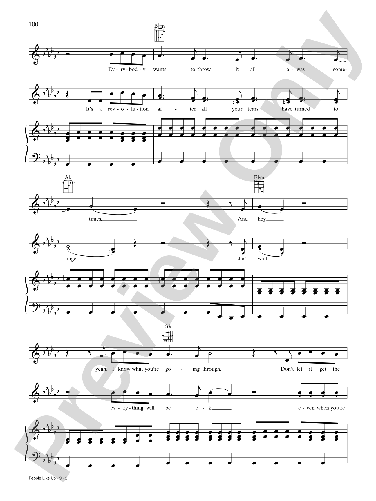 People Like Us: Piano/Vocal/Chords