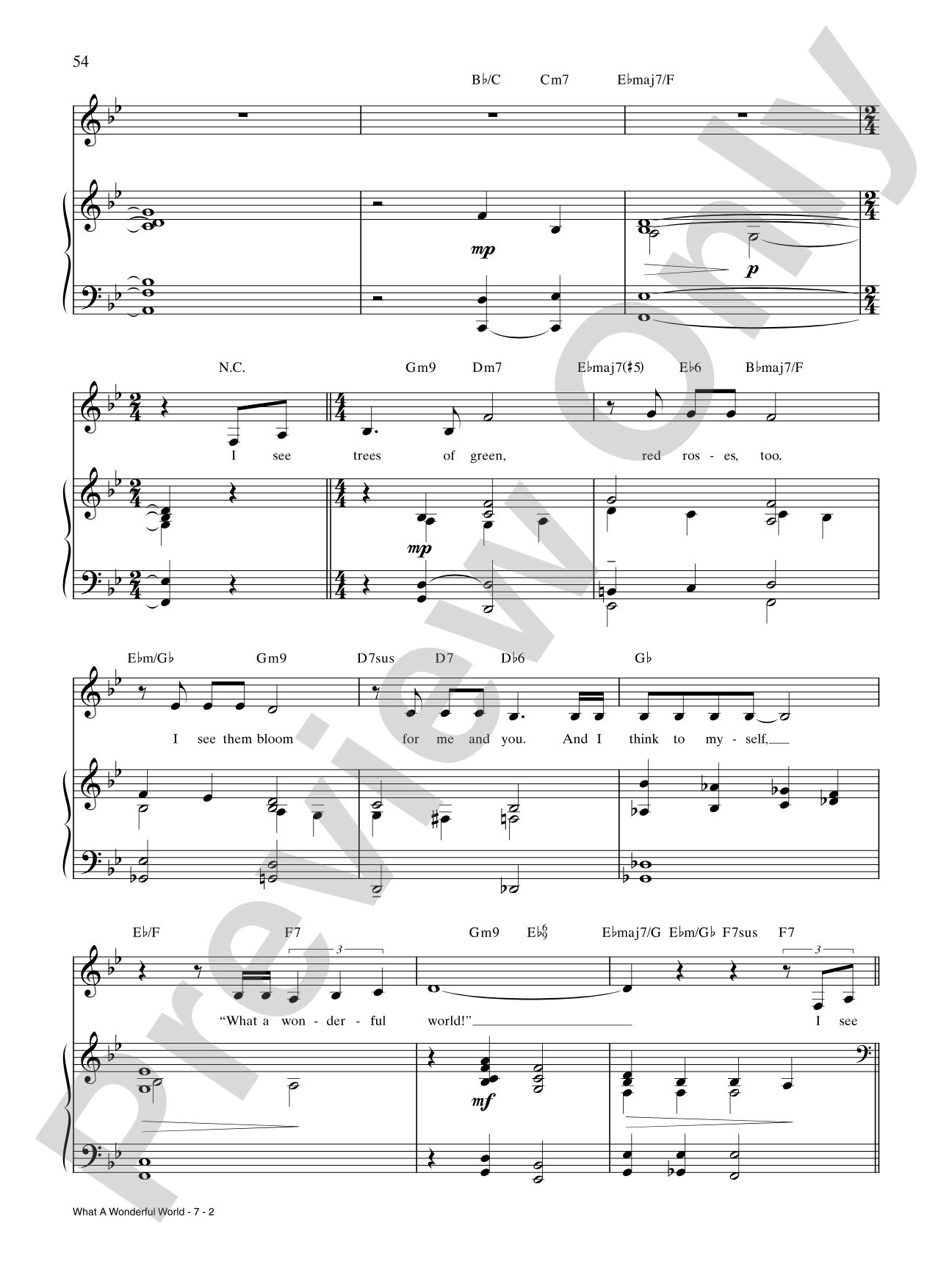 What a Wonderful World: Piano/Vocal/Chords