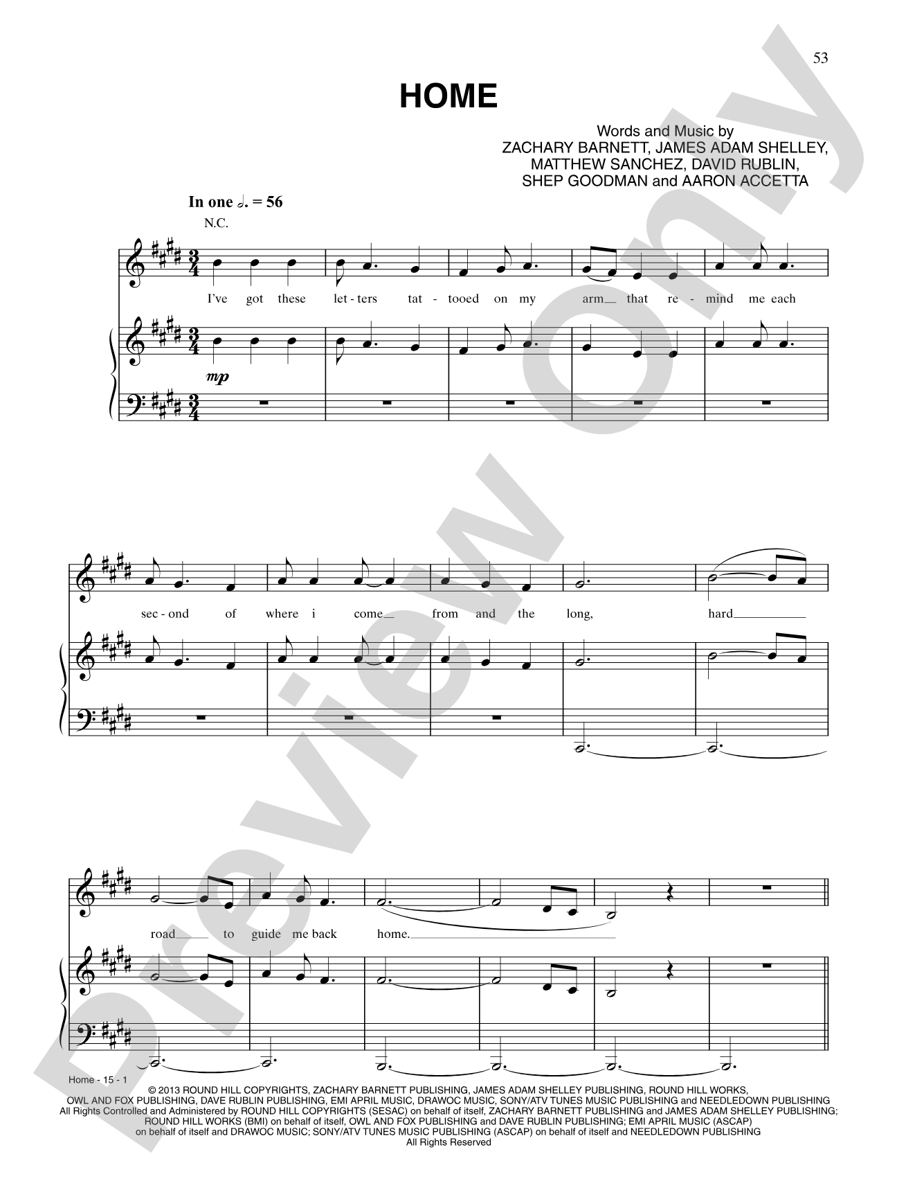 Home: Piano/Vocal/Chords