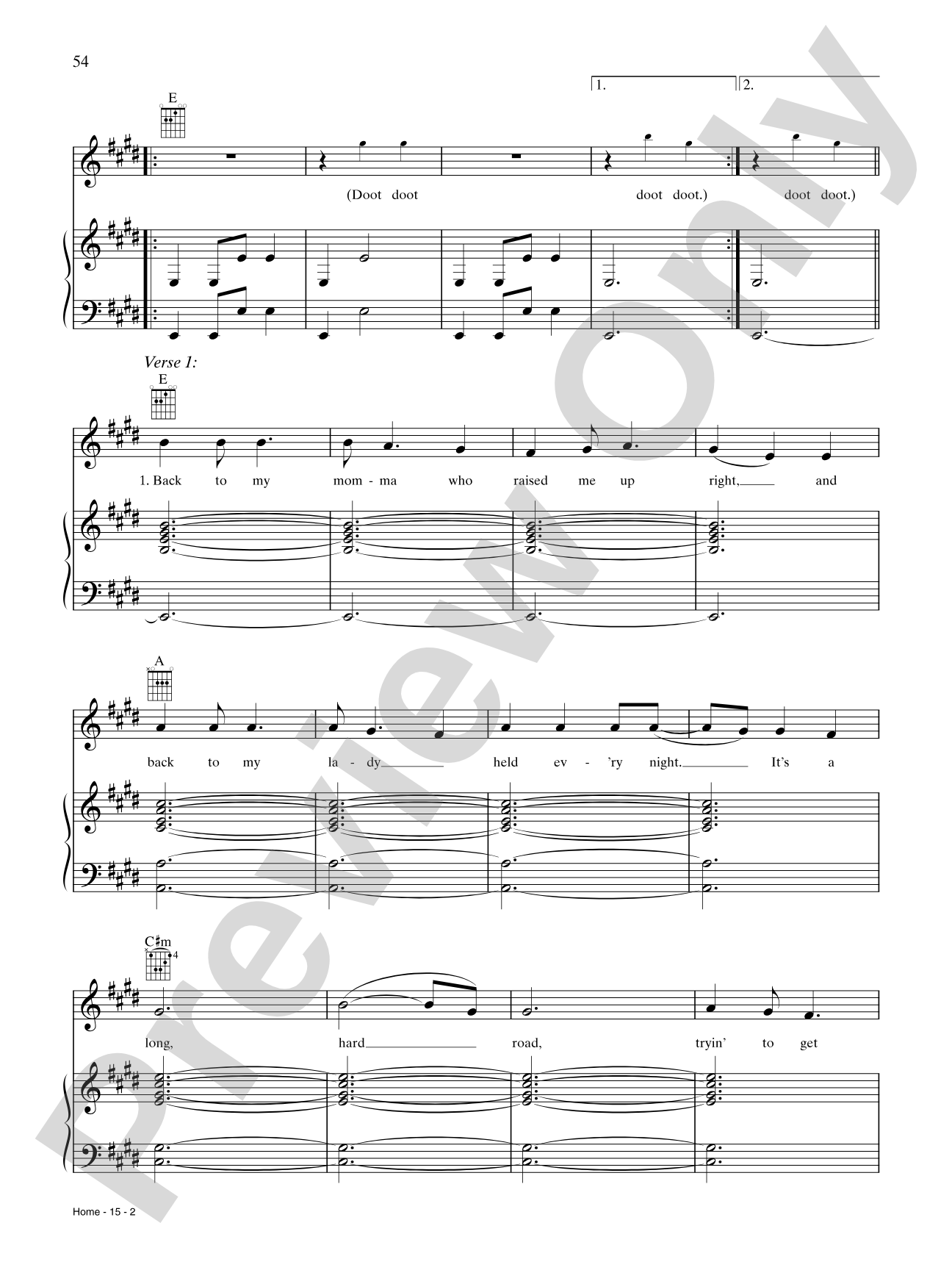 Home: Piano/Vocal/Chords