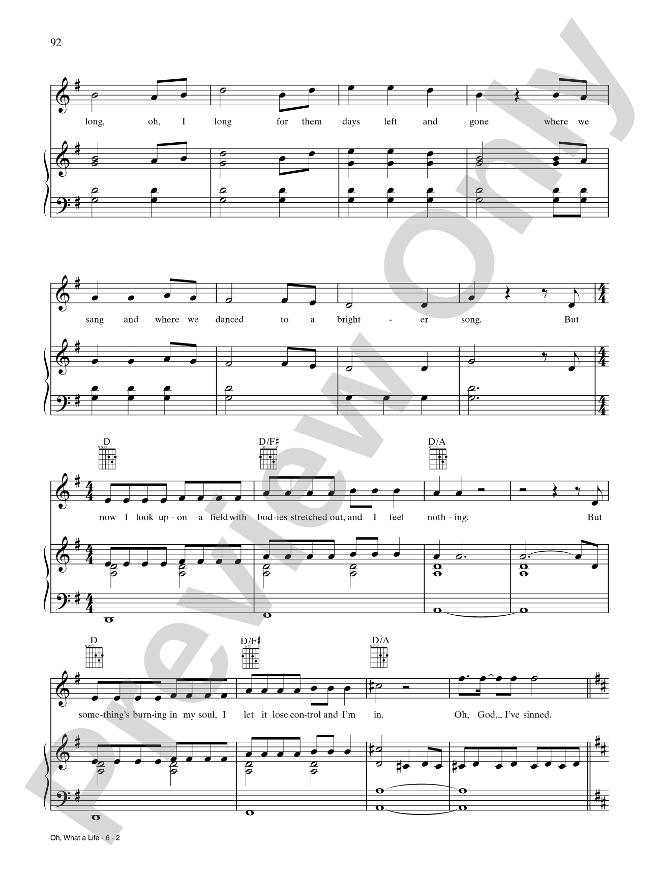 Oh, What a Life: Piano/Vocal/Chords