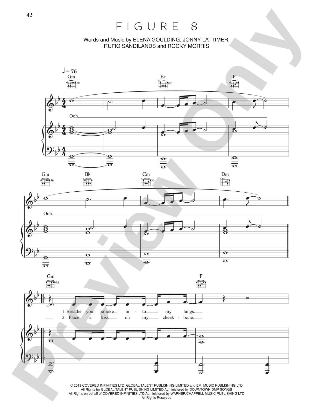 Figure 8: Piano/Vocal/Chords