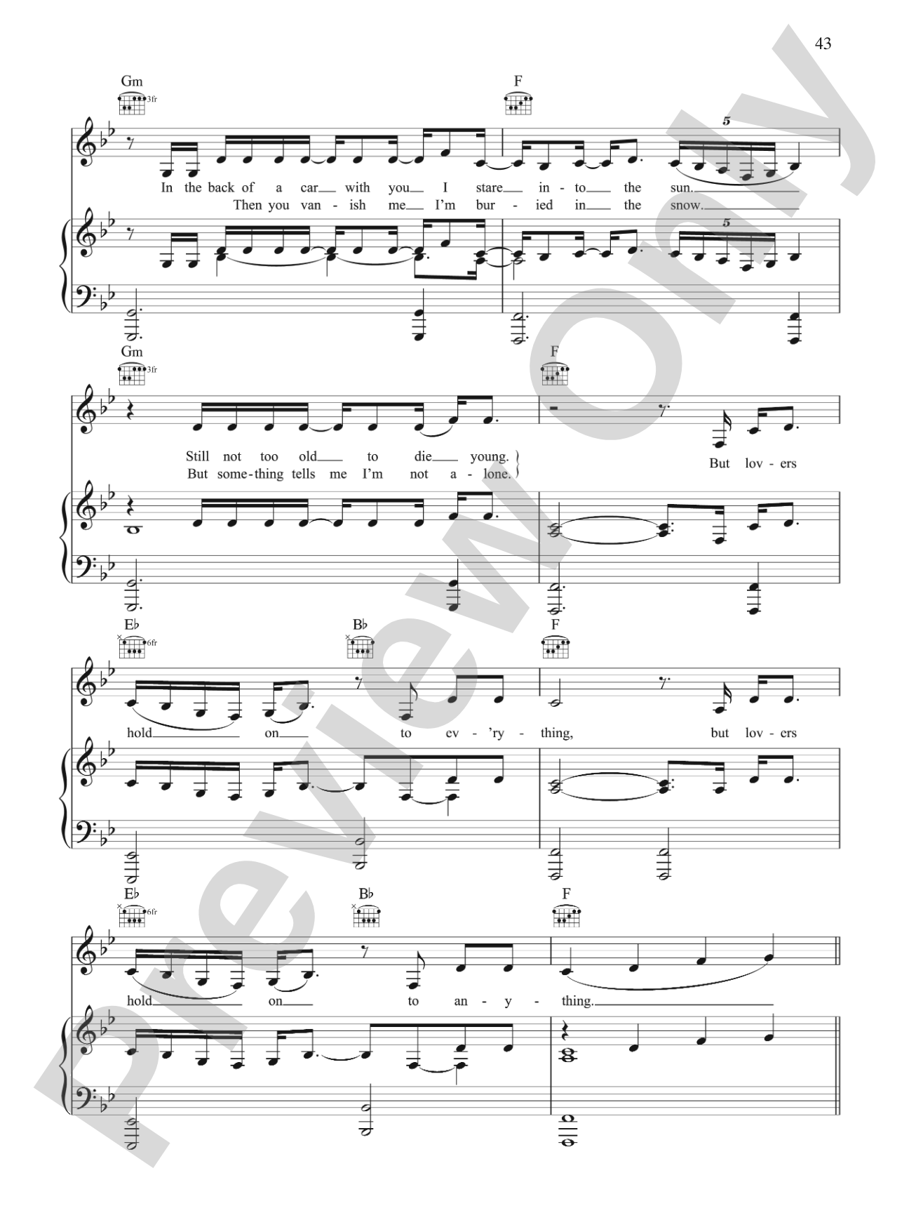 Figure 8: Piano/Vocal/Chords