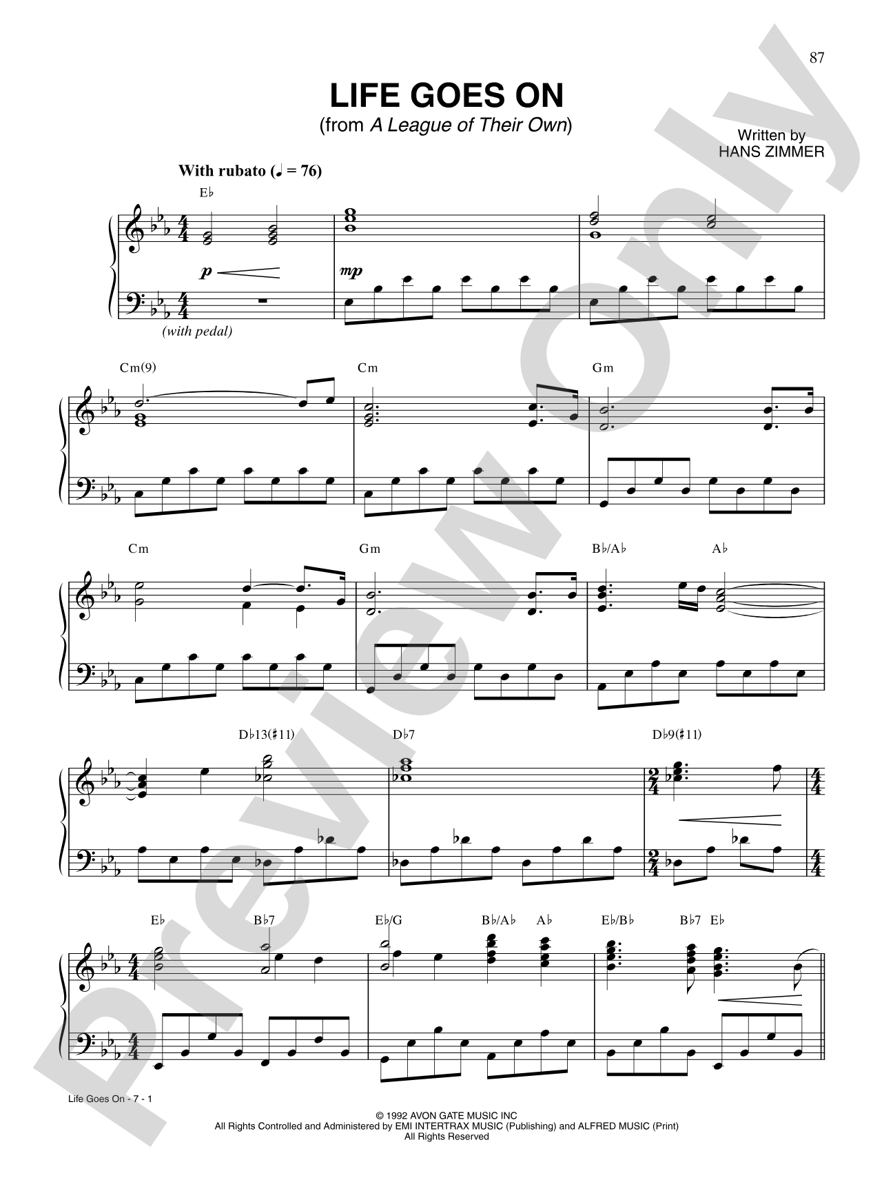 Life Goes On: Piano