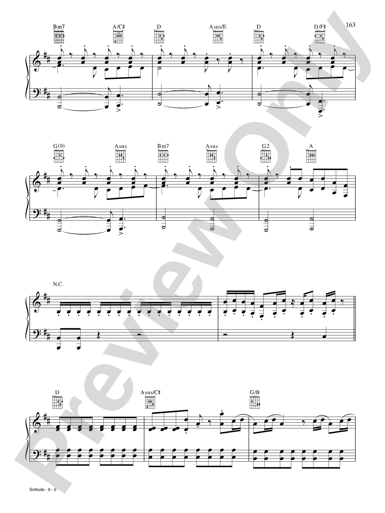 Solitude: Piano/Vocal/Chords