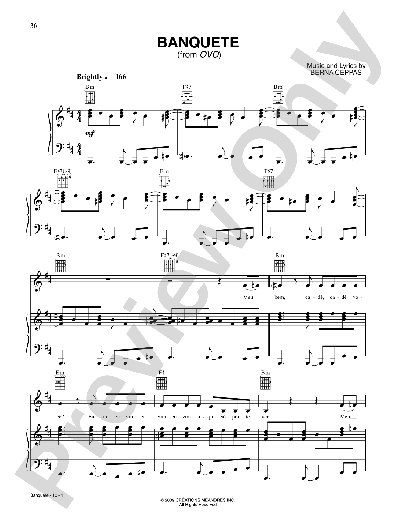 Banquete: Piano/Vocal/Chords