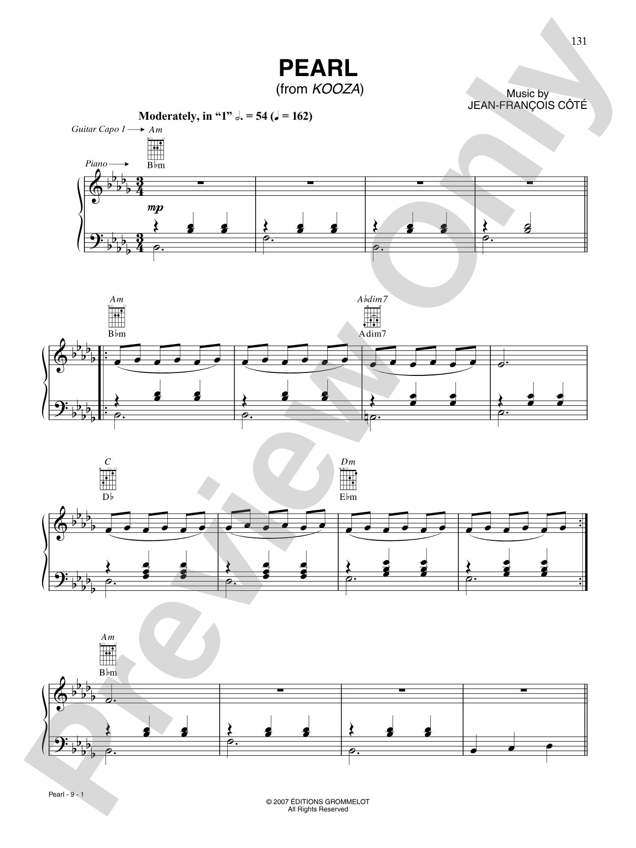 Pearl: Piano/Vocal/Chords
