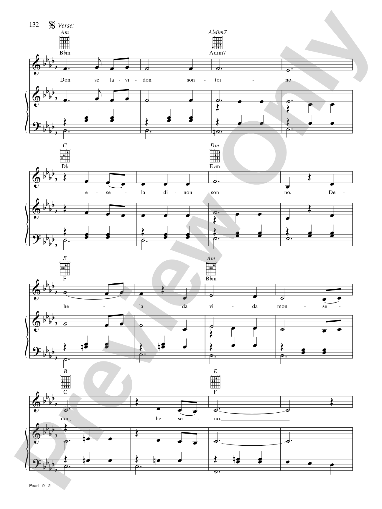 Pearl: Piano/Vocal/Chords