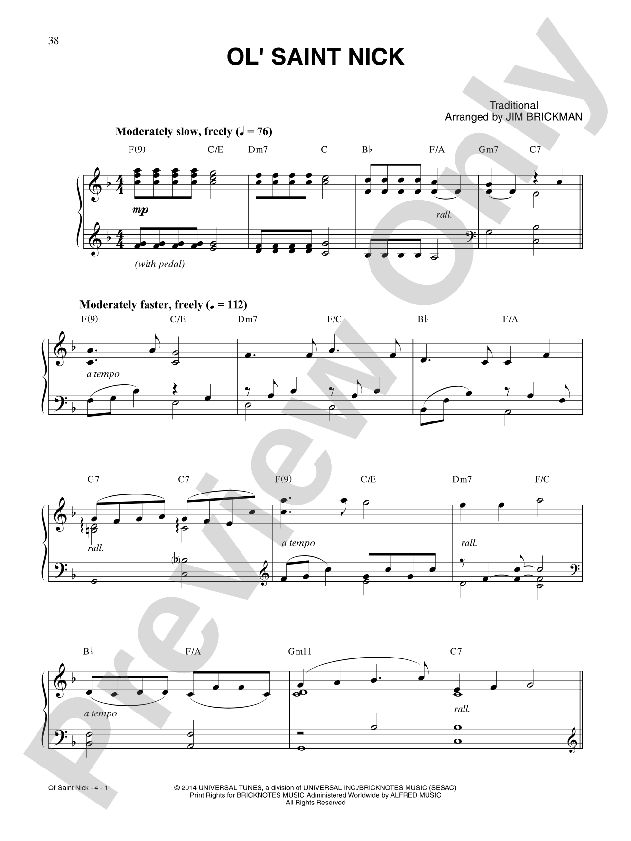 Ol' Saint Nick: Piano/Vocal/Chords