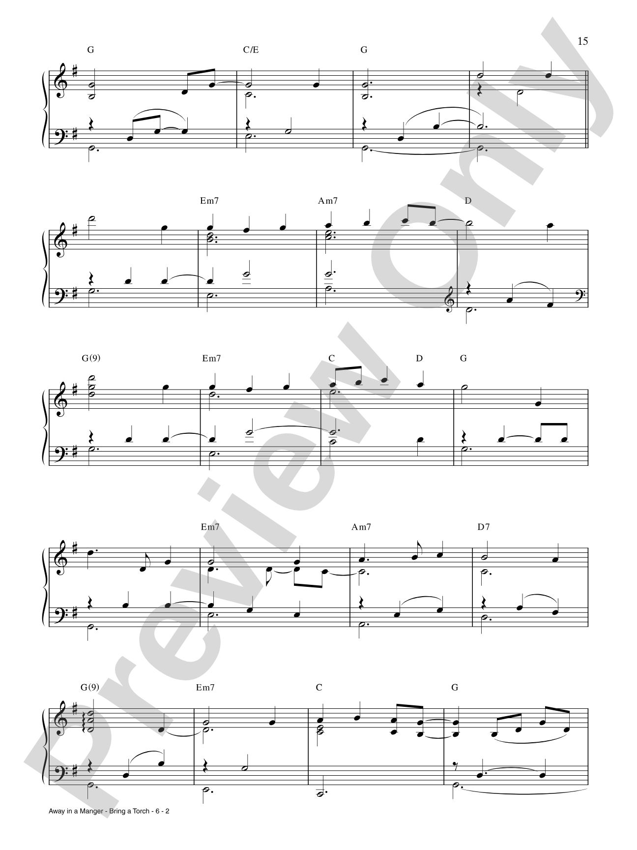Away in a Manger/Bring a Torch, Jeanette, Isabella: Piano/Vocal/Chords