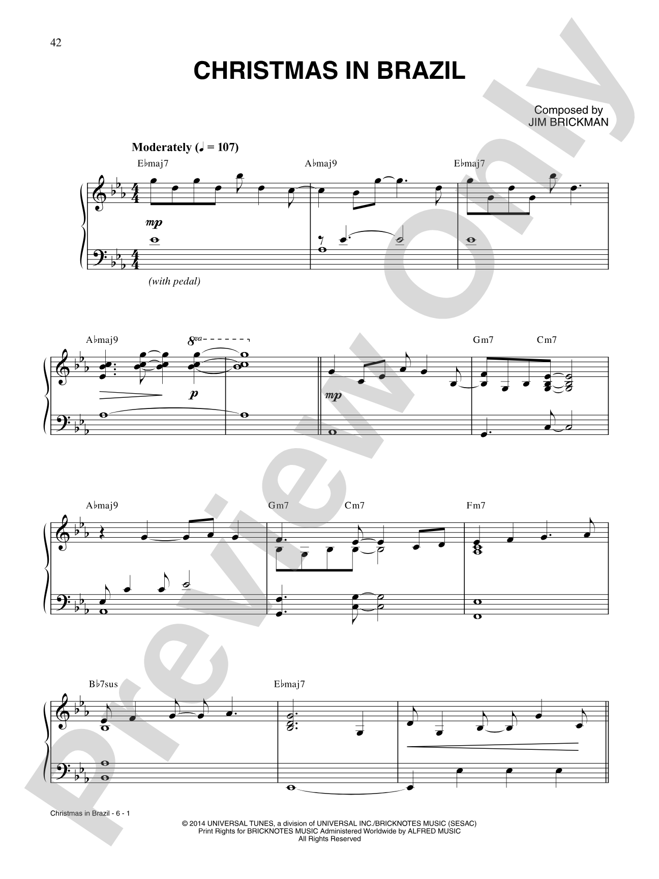 Christmas in Brazil: Piano/Vocal/Chords