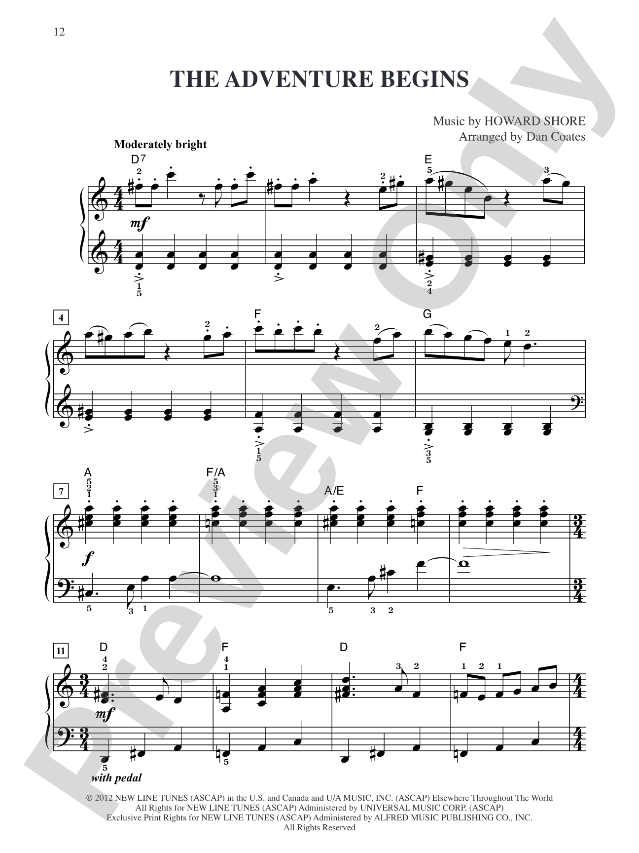 The Adventure Begins (from The Hobbit: An Unexpected Journey): Easy Piano