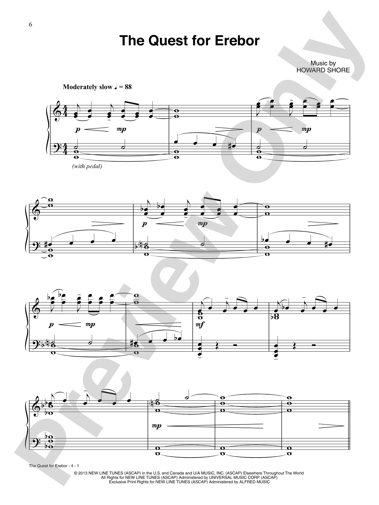 The Quest for Erebor (from The Hobbit: The Desolation of Smaug): Piano