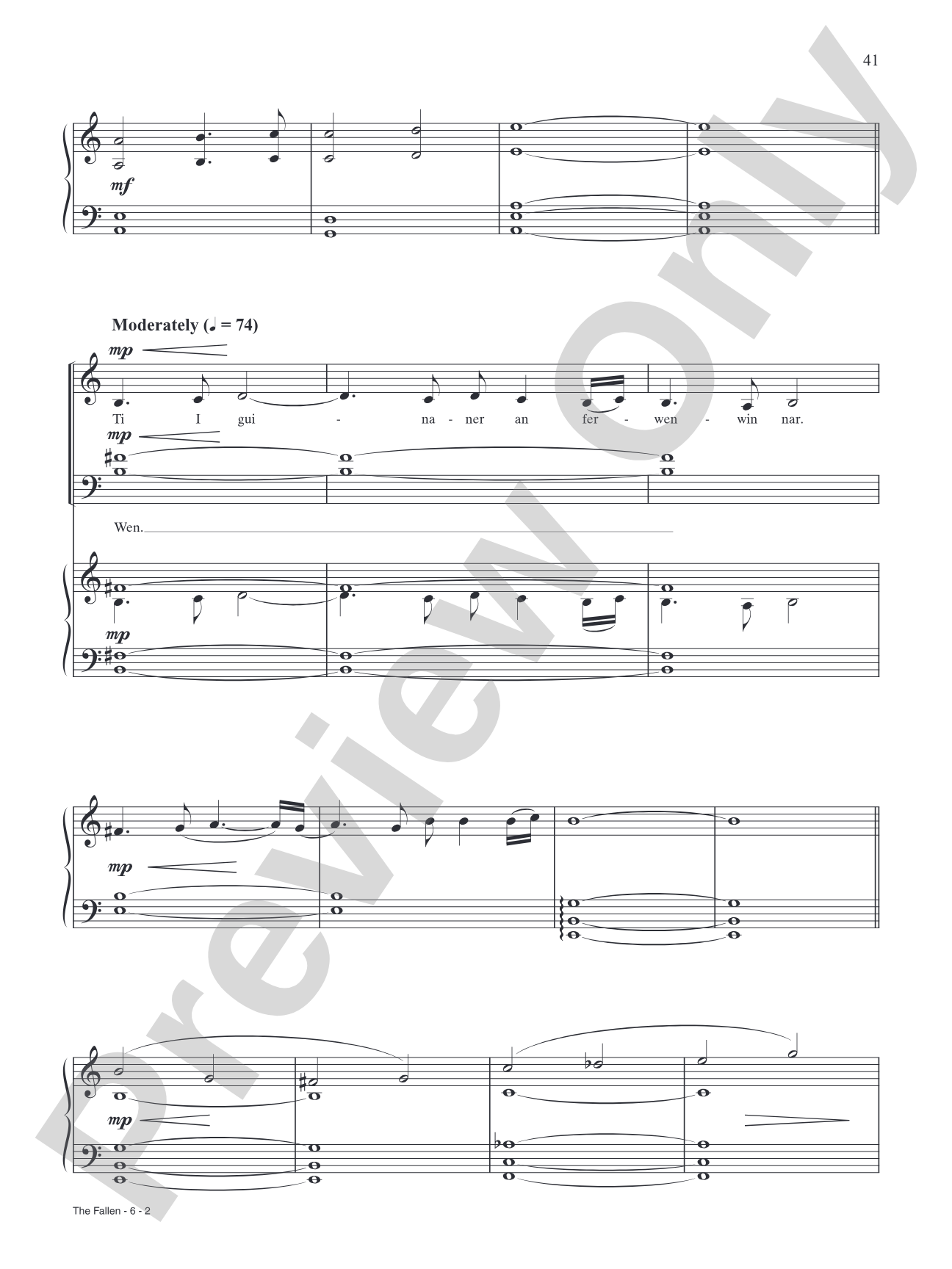 The Fallen (from The Hobbit: The Battle of Five Armies): Piano/Vocal