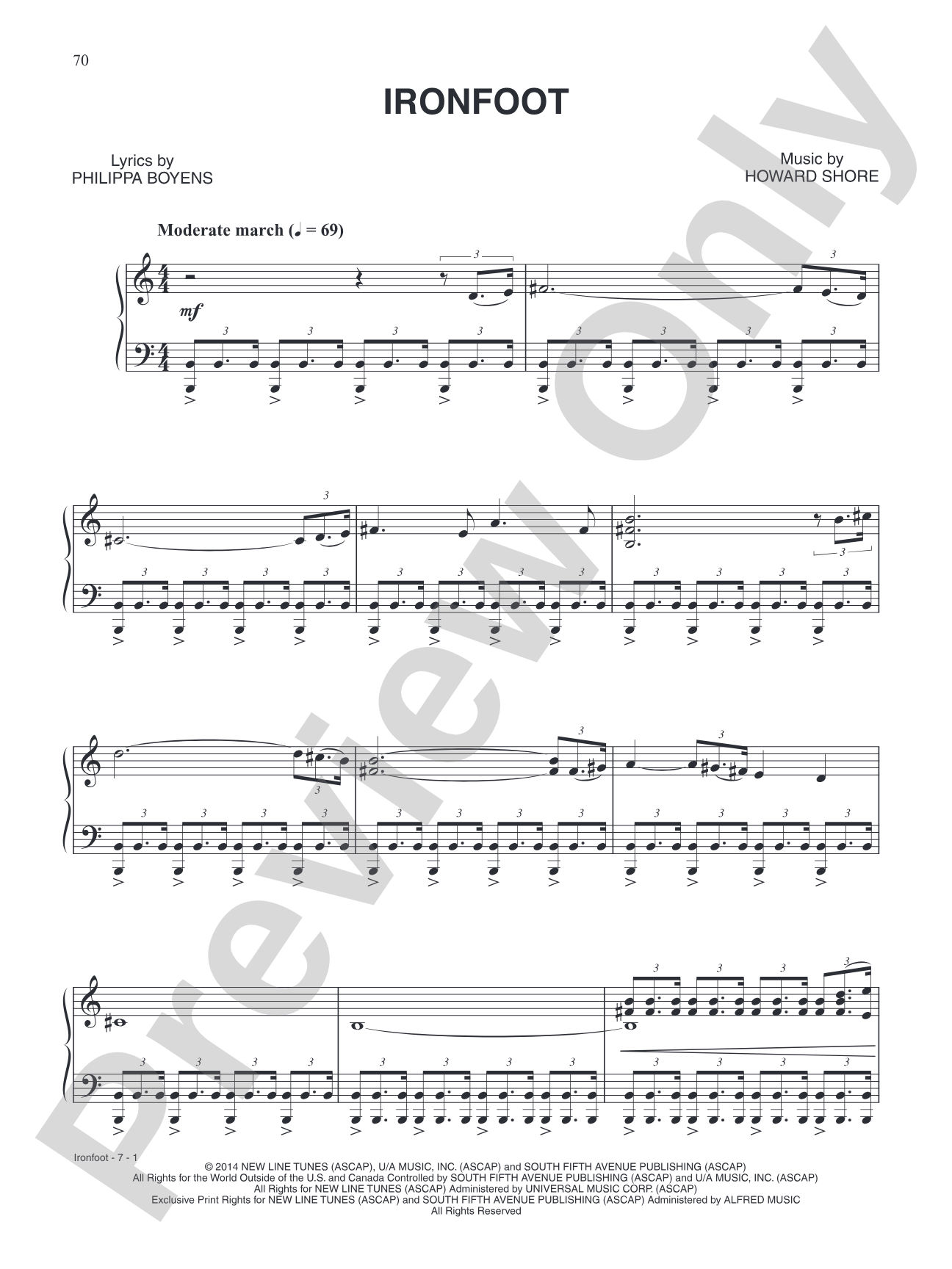 Ironfoot (from The Hobbit: The Battle of Five Armies): Piano/Vocal