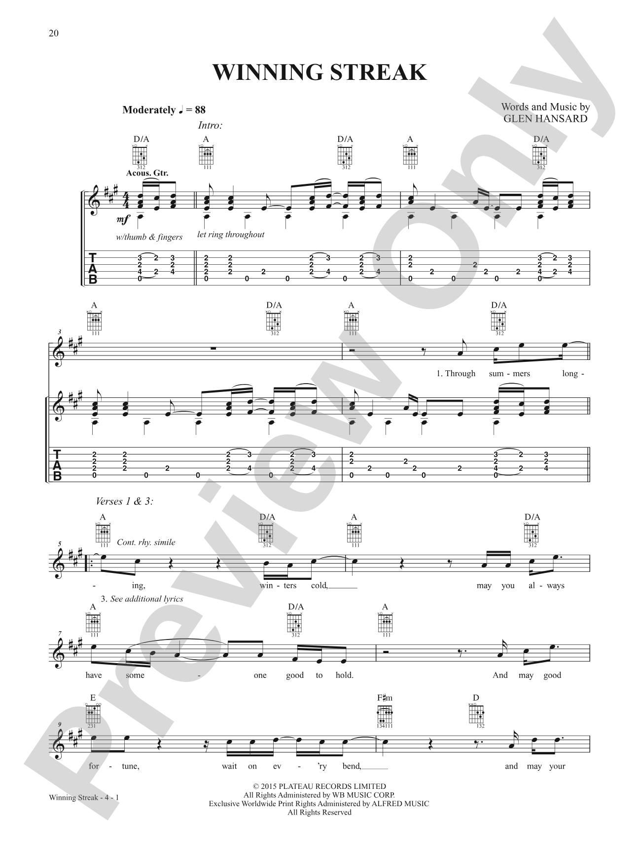 Winning Streak: Guitar Tab
