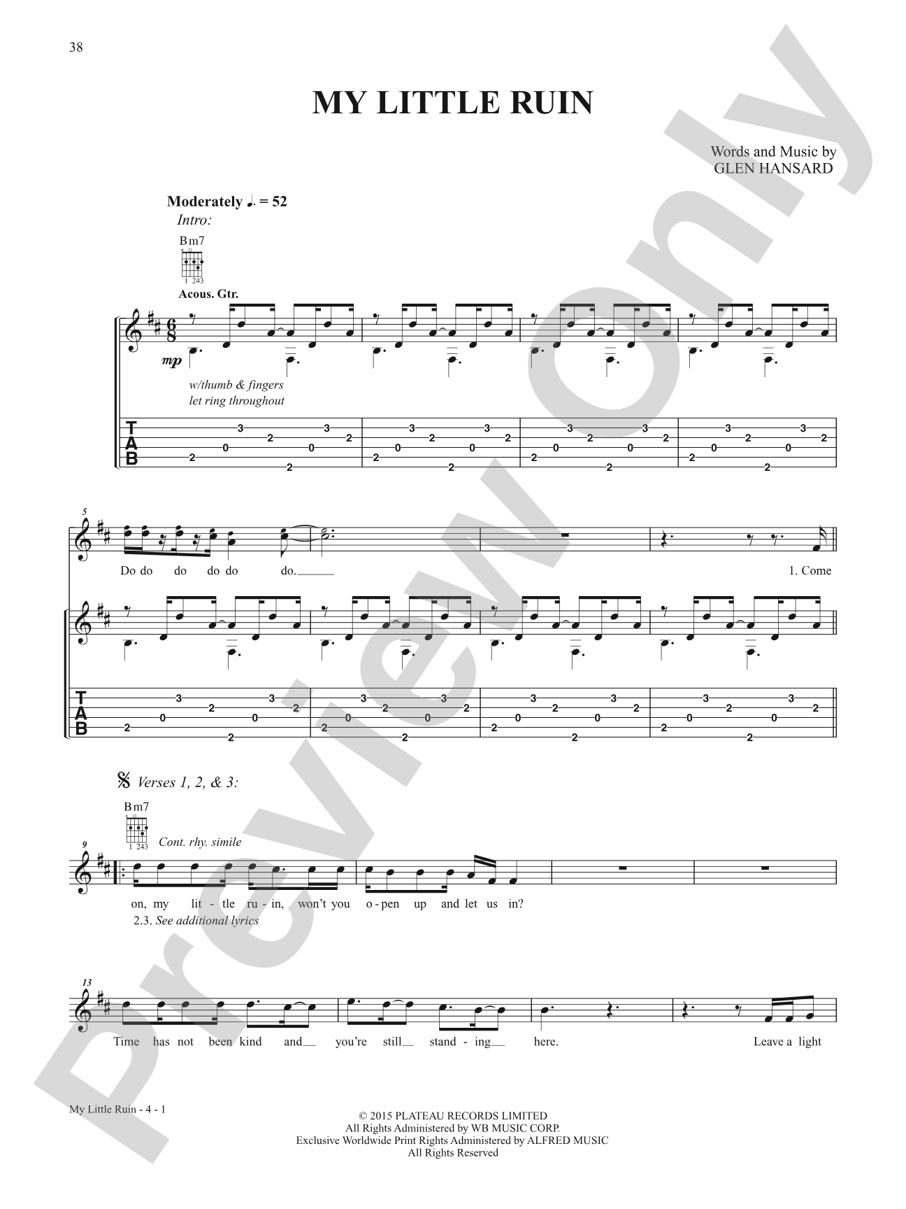 My Little Ruin: Guitar Tab