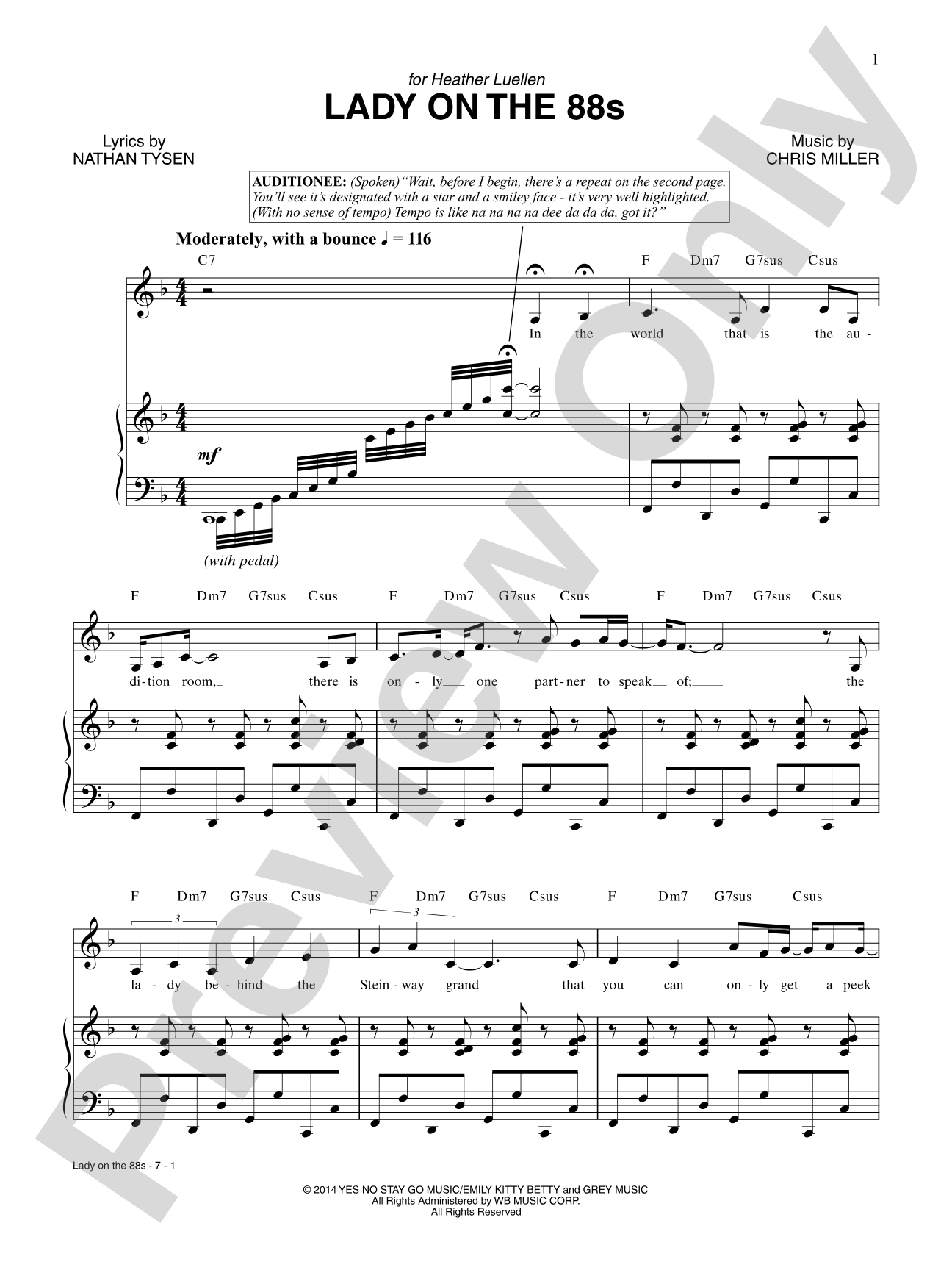 Lady on the 88s: Piano/Vocal/Chords Digital Sheet Music