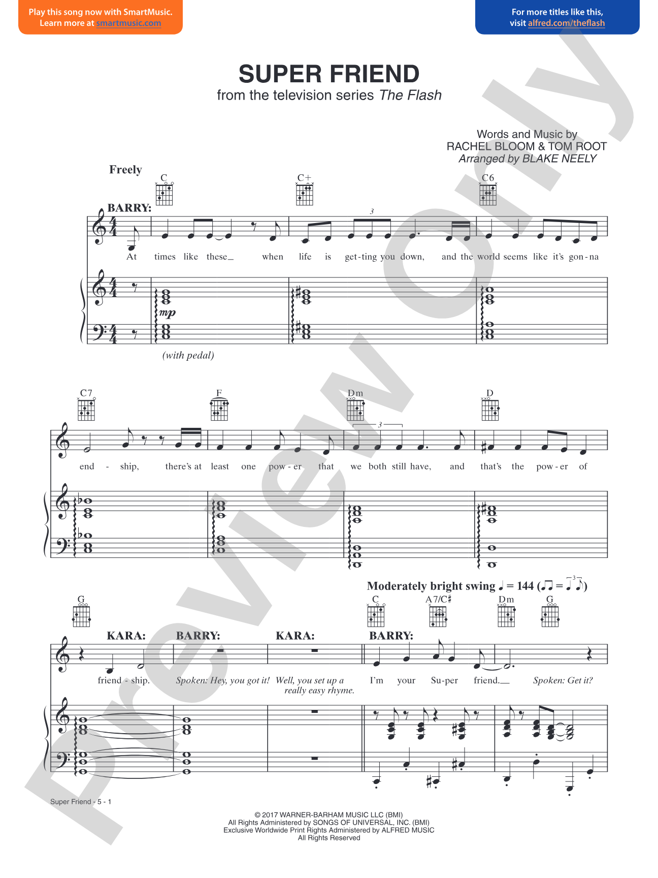 Super Friend (From the Television Series <i>The Flash</i>): Piano/Vocal/Guitar